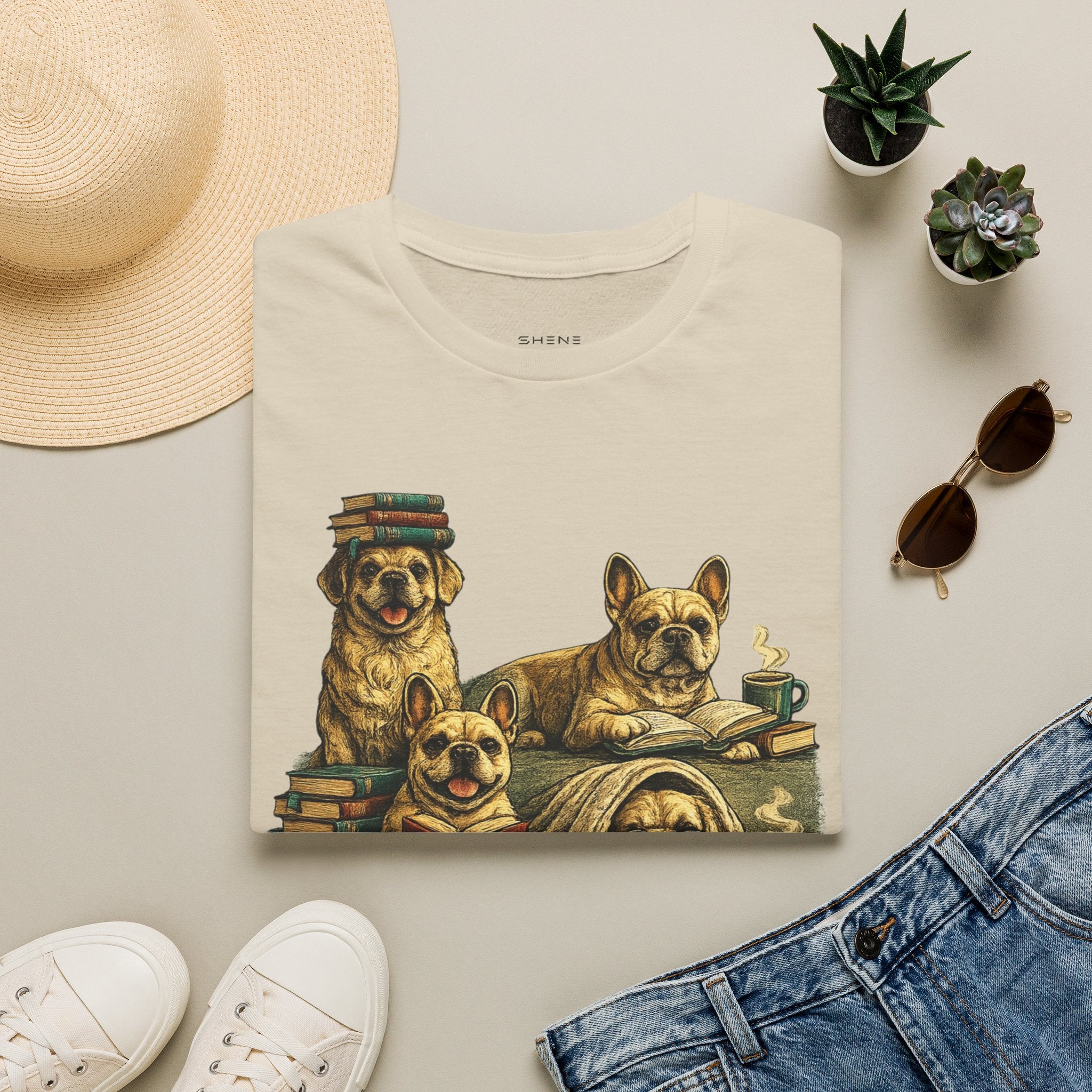 Copy of Unisex Softstyle French Dog Library T-Shirt