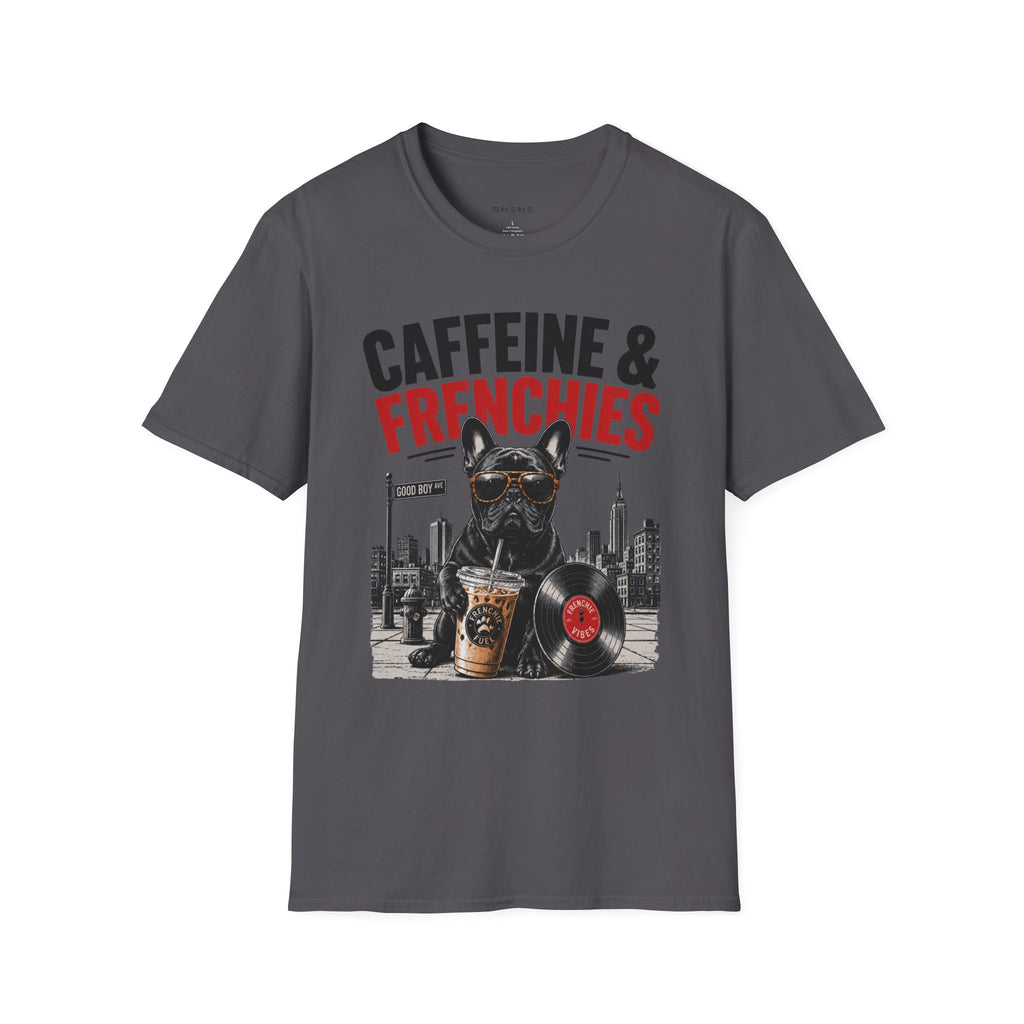 Unisex Softstyle French Bulldog Caffeine Fuel T-Shirt