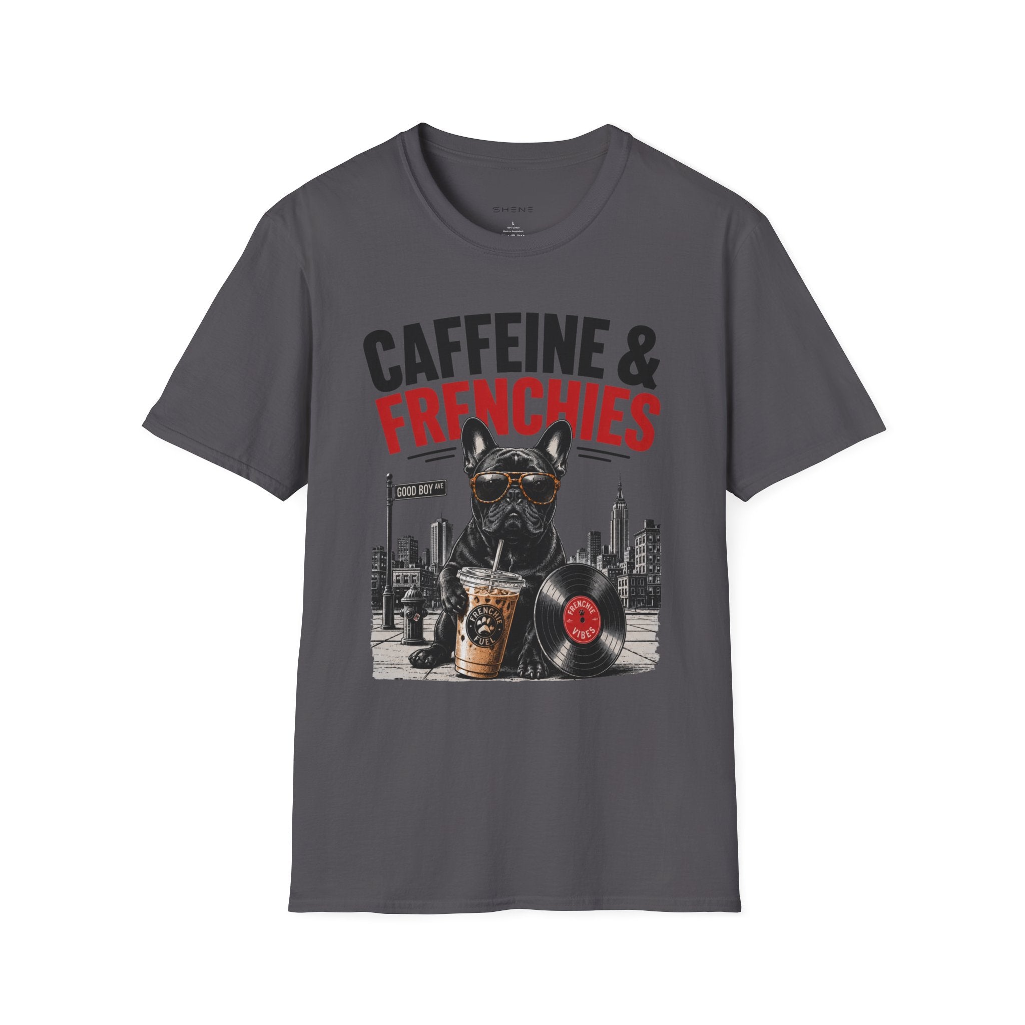 Unisex Softstyle French Bulldog Caffeine Fuel T-Shirt