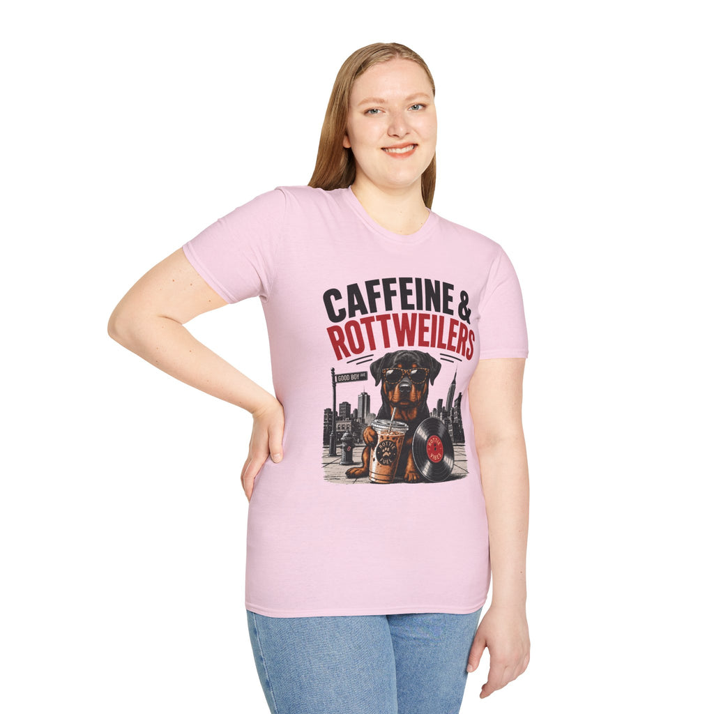 Unisex Softstyle Rottweiler Caffeine Fuel  T-Shirt
