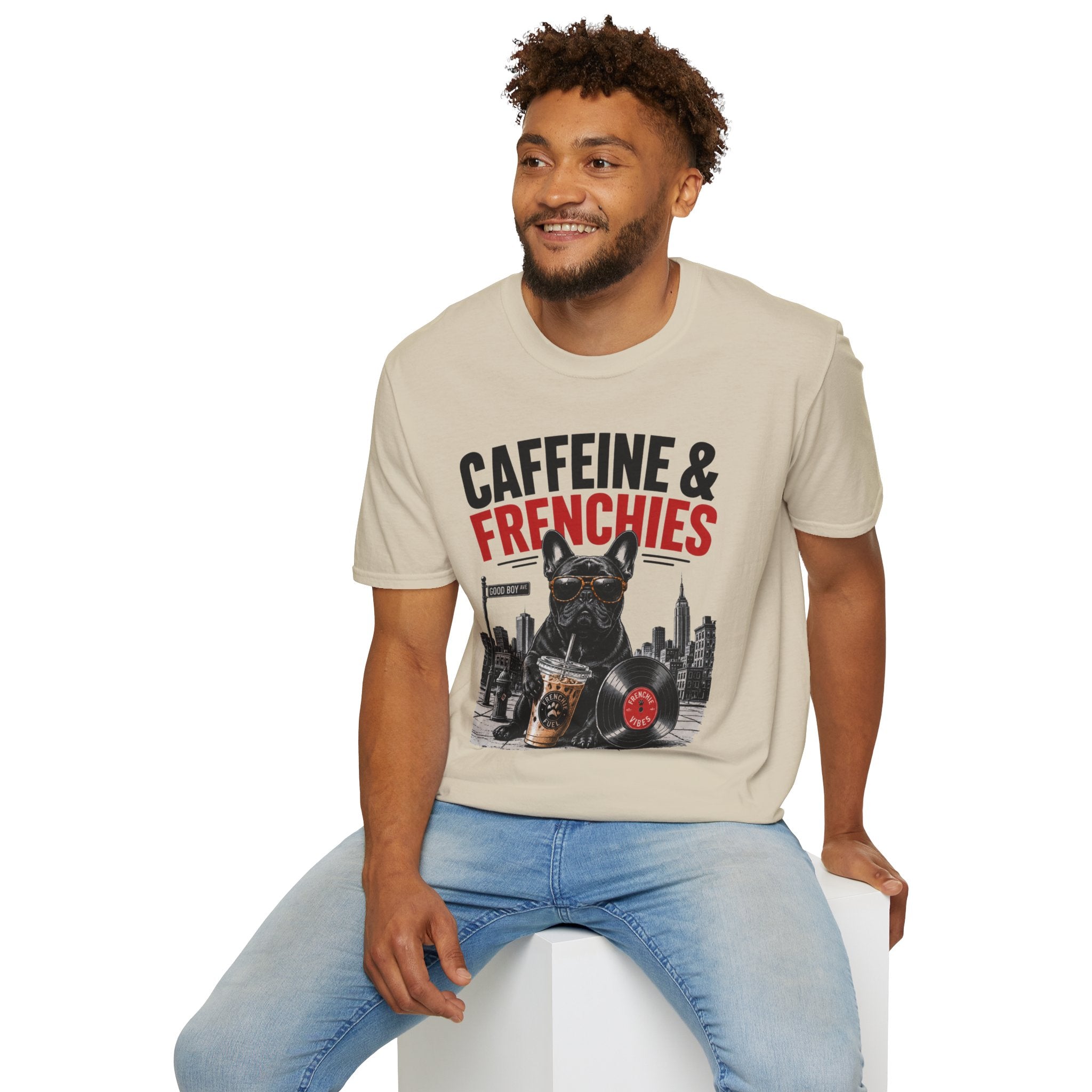Unisex Softstyle French Bulldog Caffeine Fuel T-Shirt