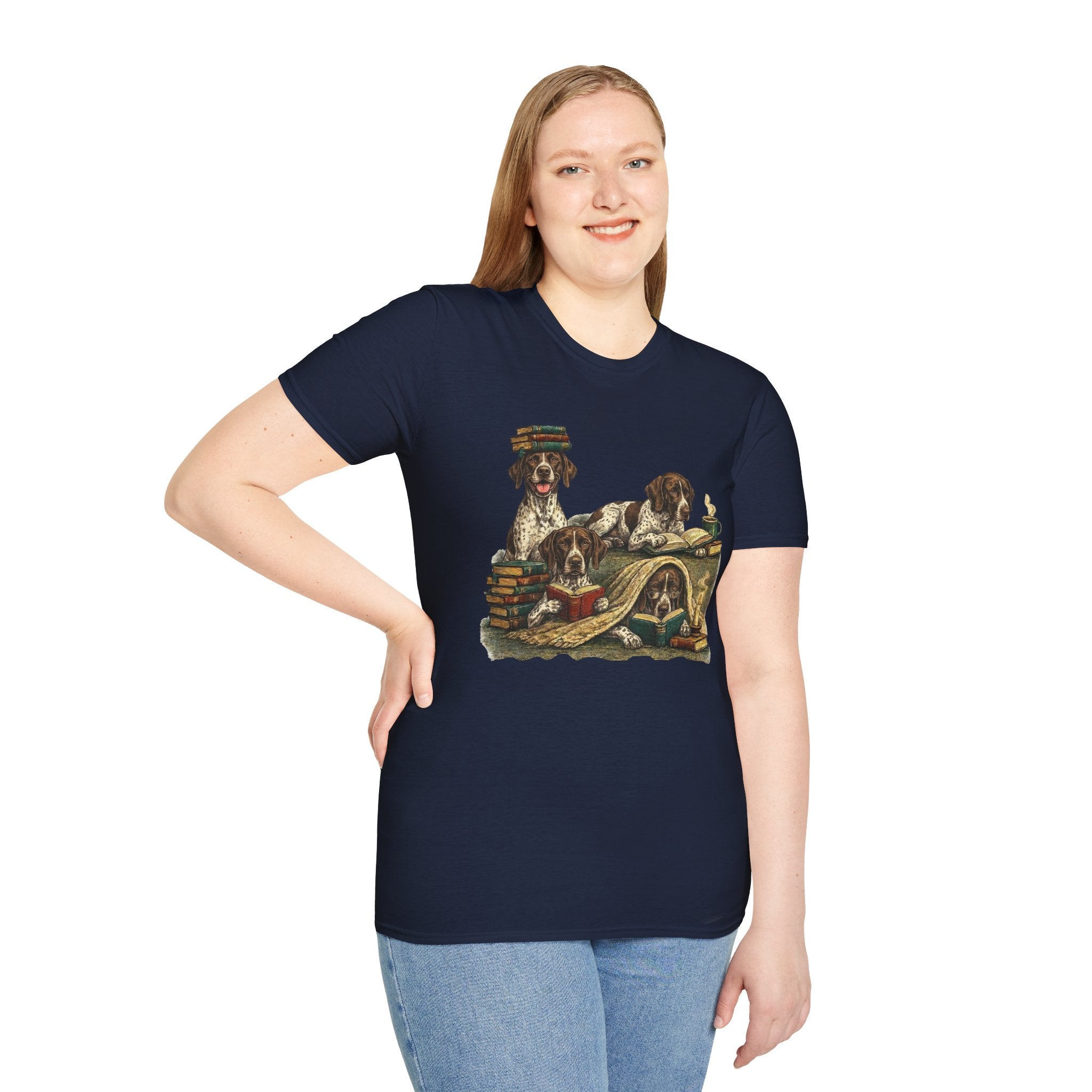 Copy of Copy of Copy of Copy of Unisex Softstyle r Pointer Library Four Dog T-Shirt