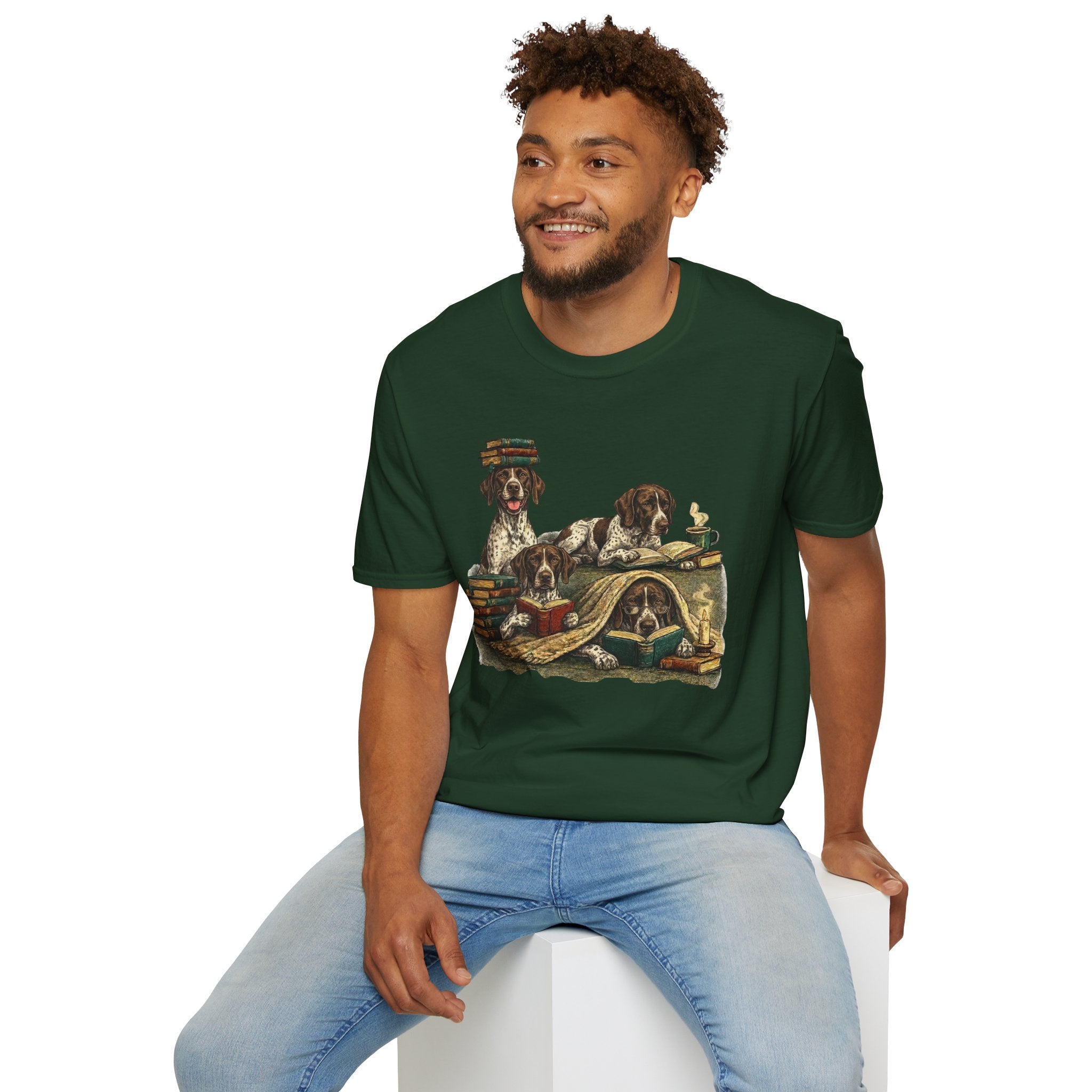 Copy of Copy of Copy of Copy of Unisex Softstyle r Pointer Library Four Dog T-Shirt