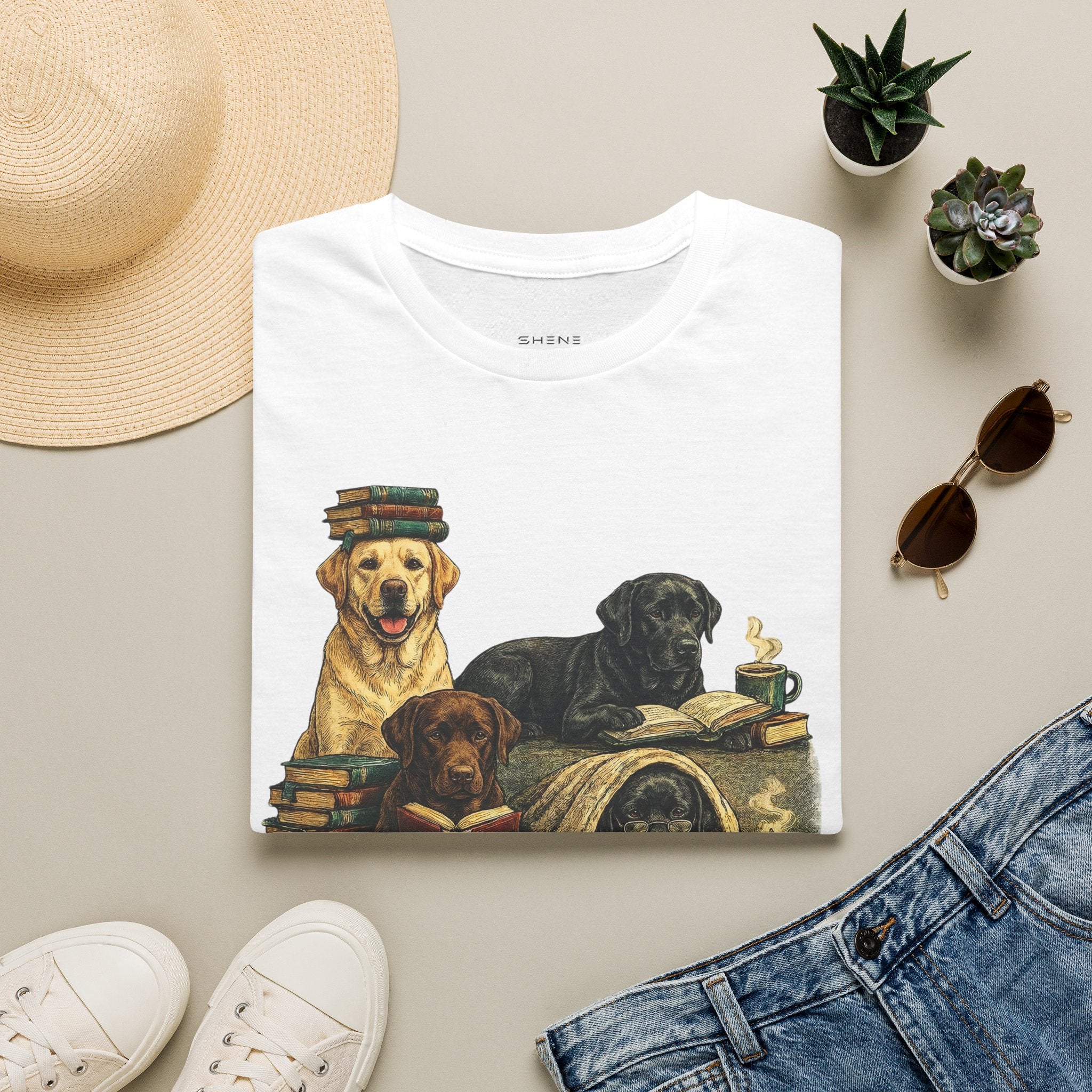 Copy of Unisex Softstyle Labador Library Four Dog T-Shirt