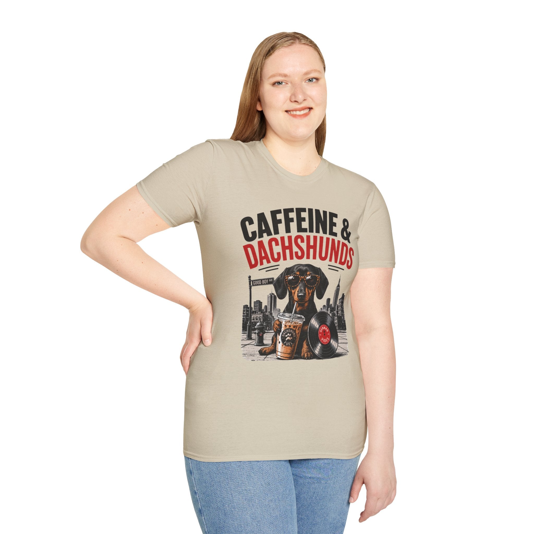 Unisex Softstyle Dachshund Caffeine Fuel T-Shirt