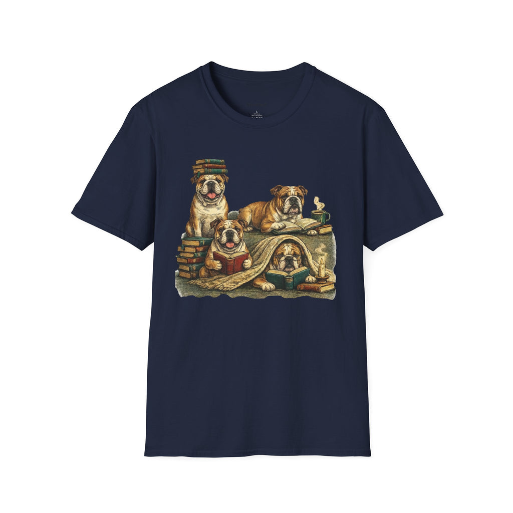 Copy of Copy of Copy of Unisex Softstyle Frenchi Library Four Dog T-Shirt