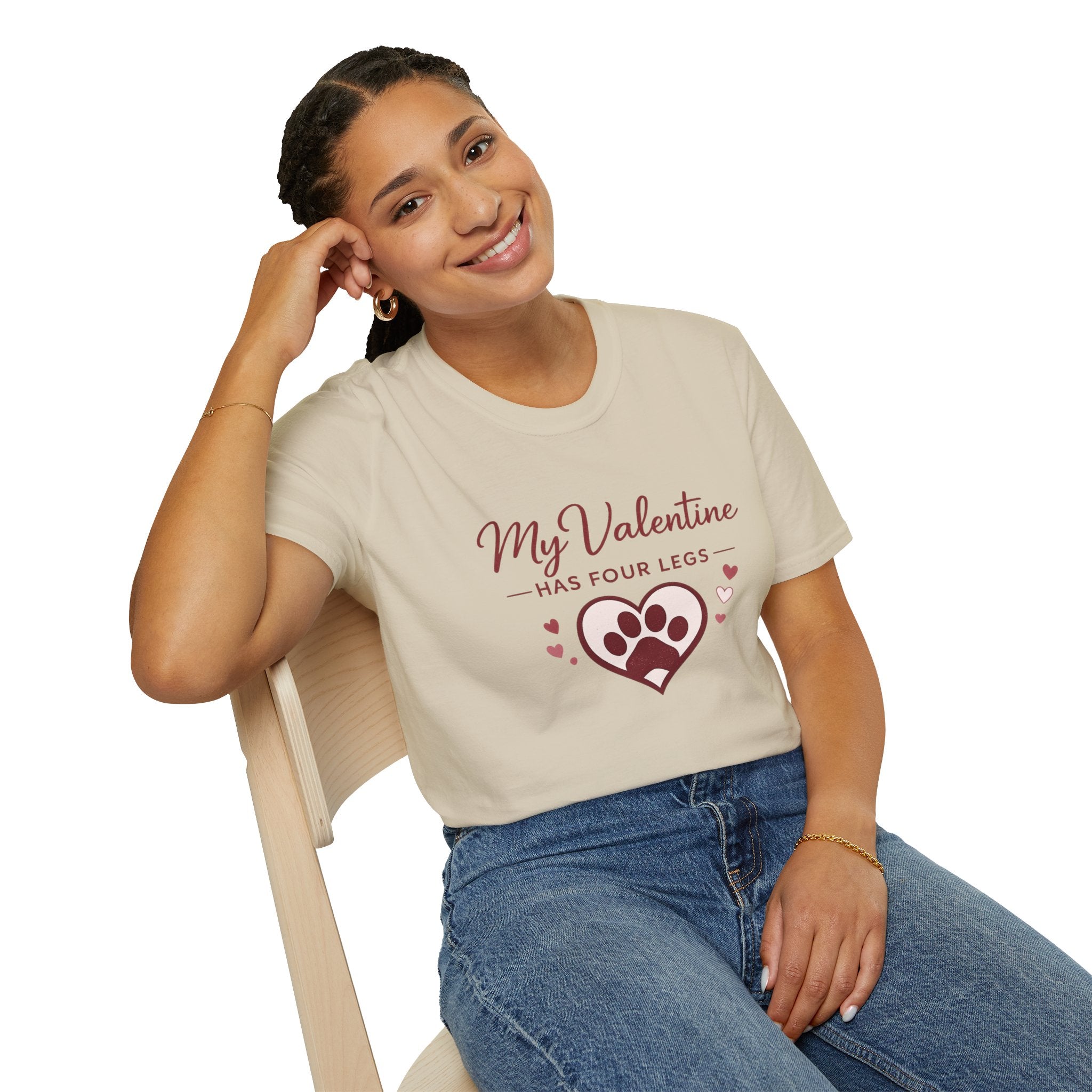 Copy of Unisex Softstyle My valentine has four leg T-Shirt
