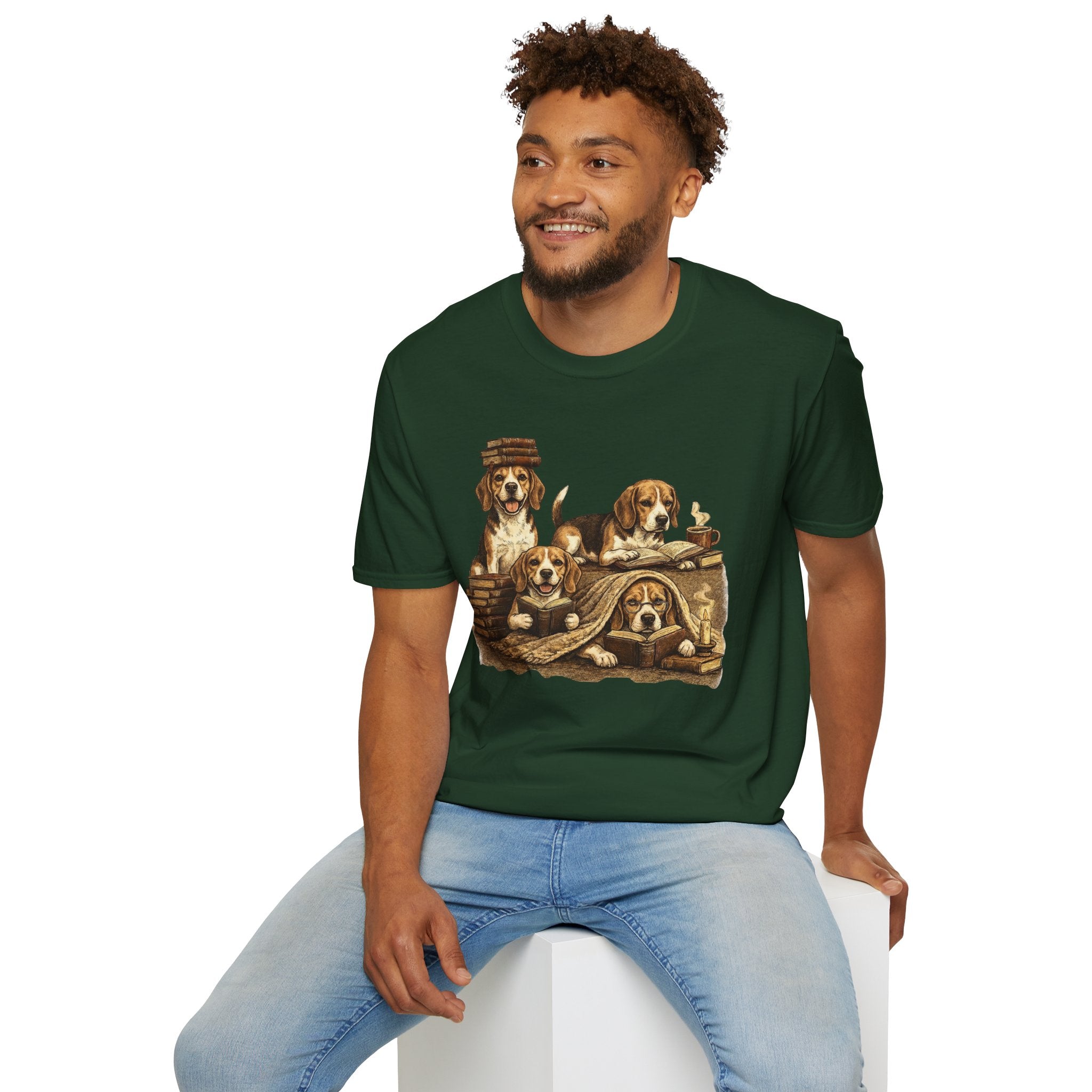Copy of Copy of Copy of Copy of Unisex Softstyle Beegal Library Four Dog T-Shirt