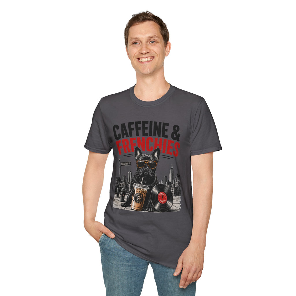 Unisex Softstyle French Bulldog Caffeine Fuel T-Shirt