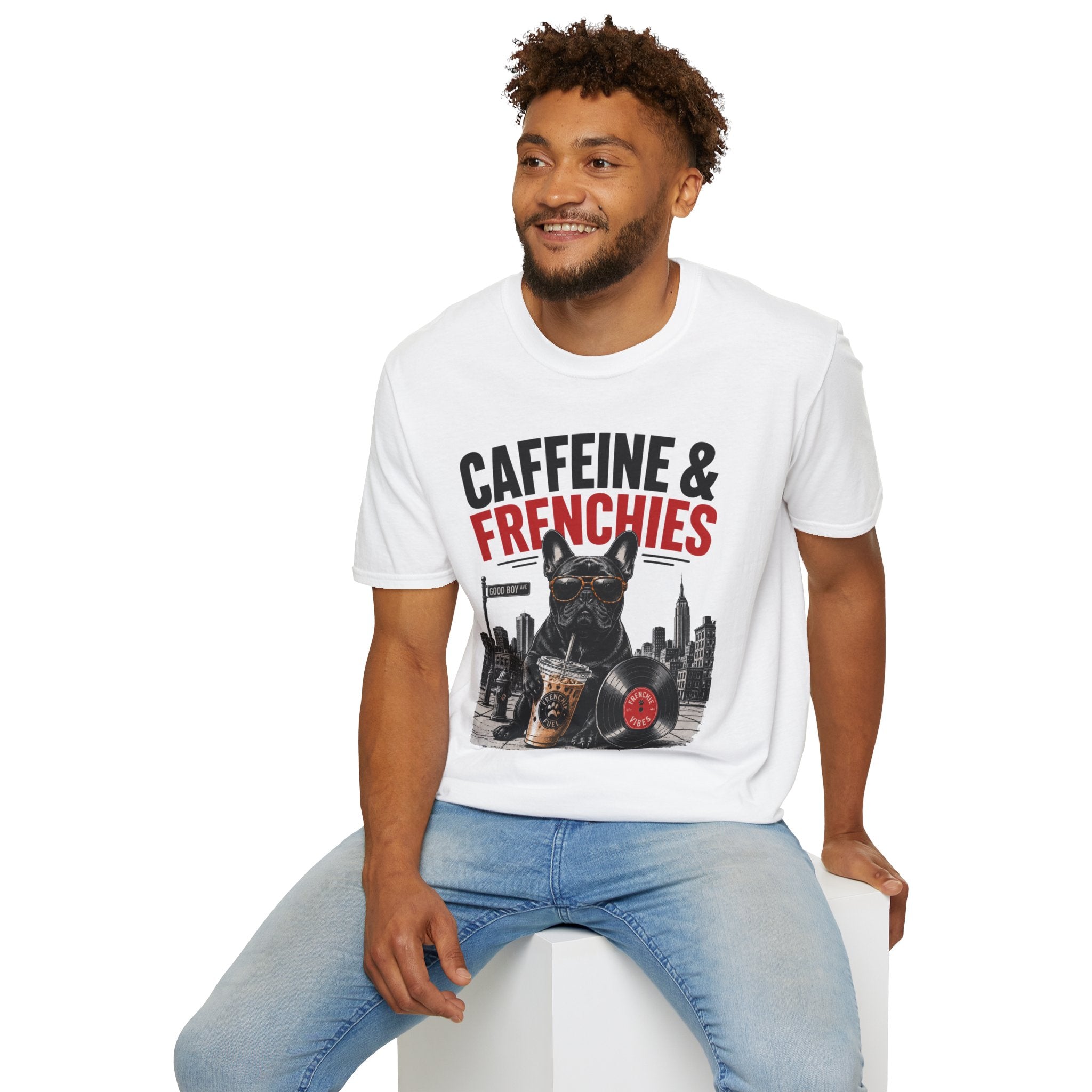 Unisex Softstyle French Bulldog Caffeine Fuel T-Shirt