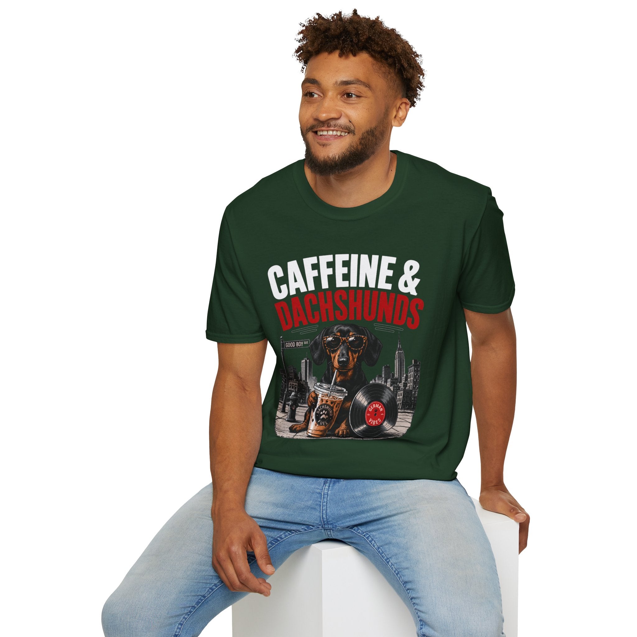 Unisex Softstyle Dachshund Caffeine Fuel T-Shirt