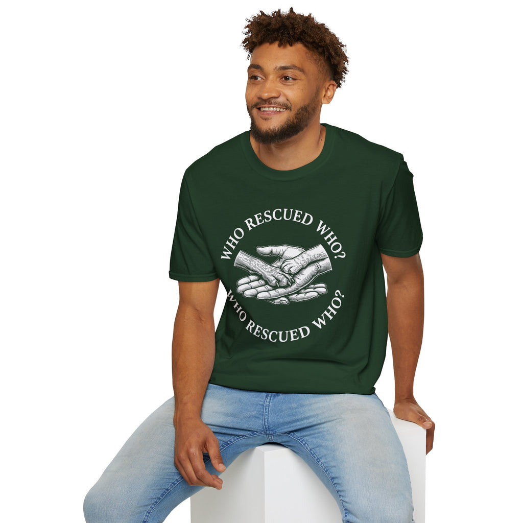 Copy of Copy of Unisex Softstyle Who Rescued Who T-Shirt