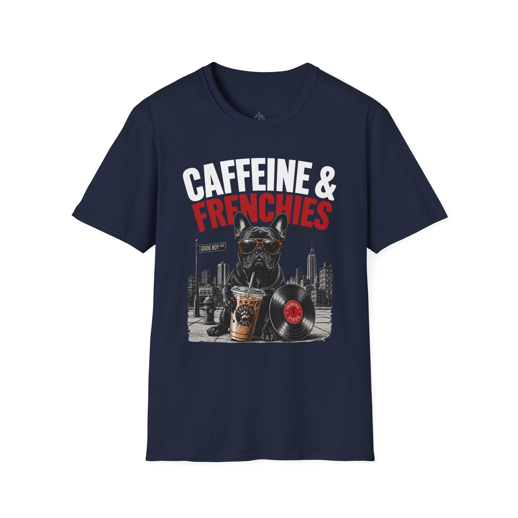 Unisex Softstyle French Bulldog Caffeine Fuel T-Shirt