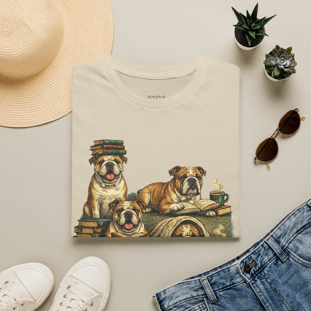 Copy of Copy of Copy of Unisex Softstyle Frenchi Library Four Dog T-Shirt