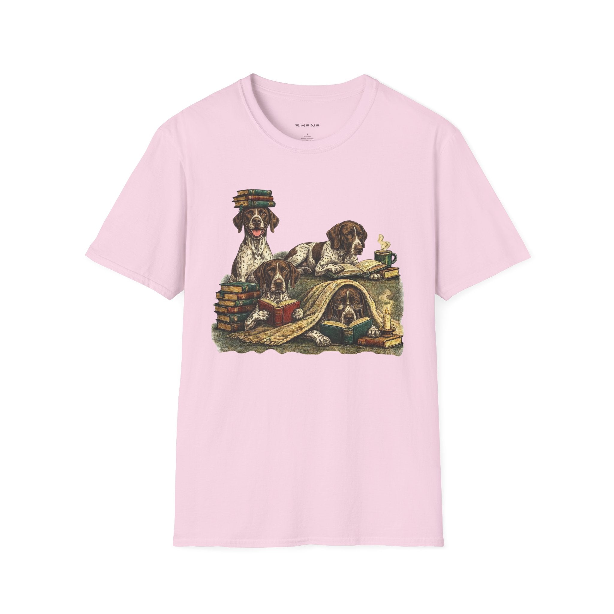 Copy of Copy of Copy of Copy of Unisex Softstyle r Pointer Library Four Dog T-Shirt