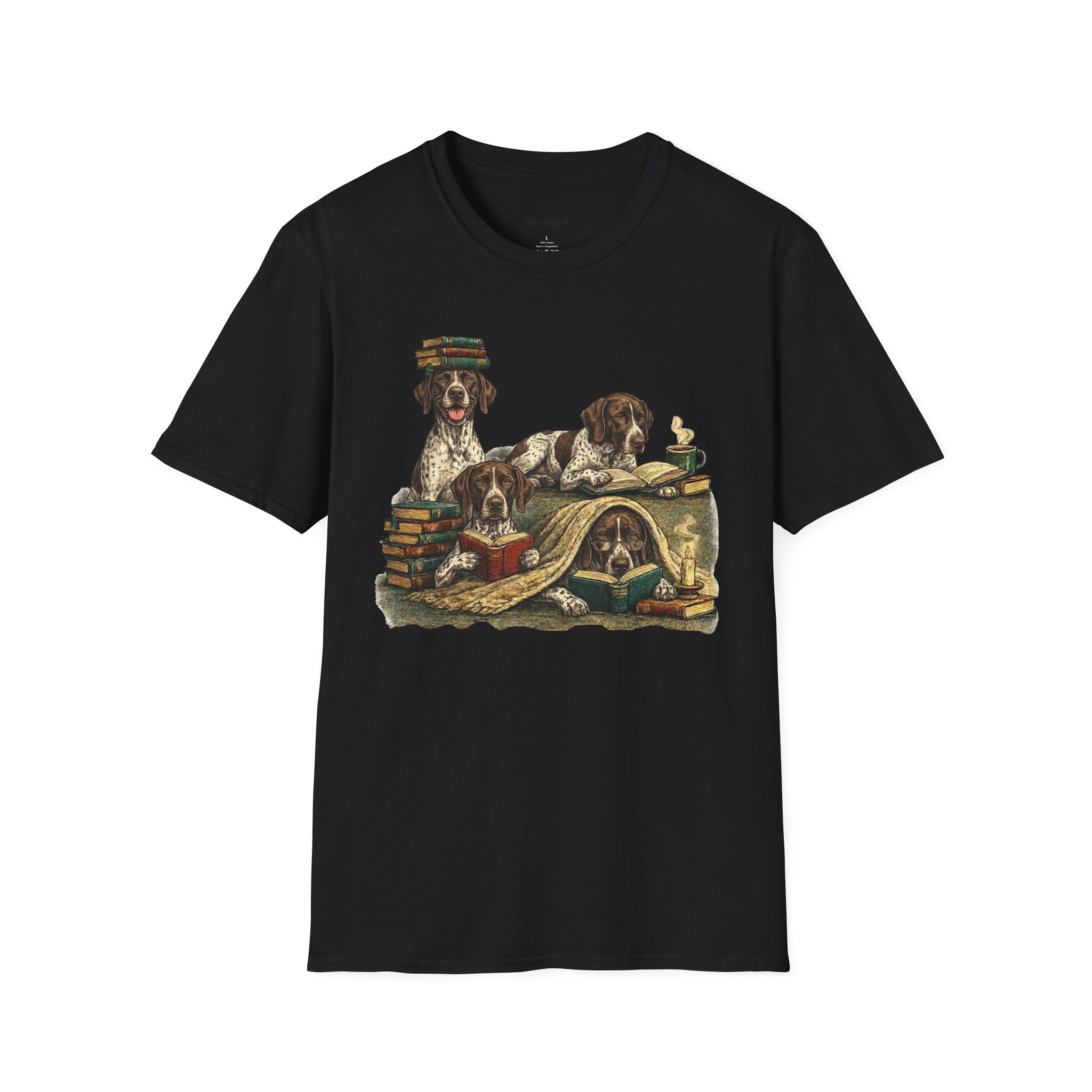 Copy of Copy of Copy of Copy of Unisex Softstyle r Pointer Library Four Dog T-Shirt