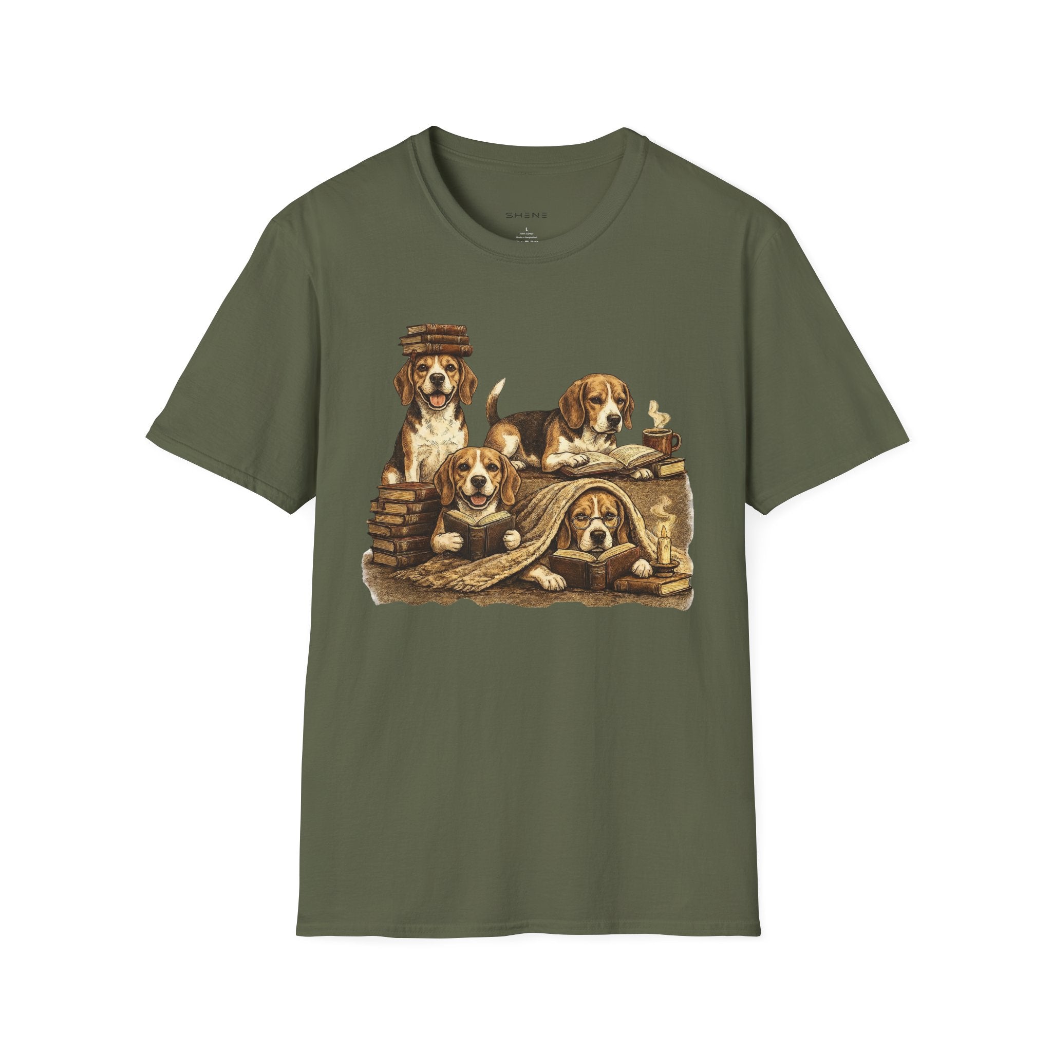 Copy of Copy of Copy of Copy of Unisex Softstyle Beegal Library Four Dog T-Shirt