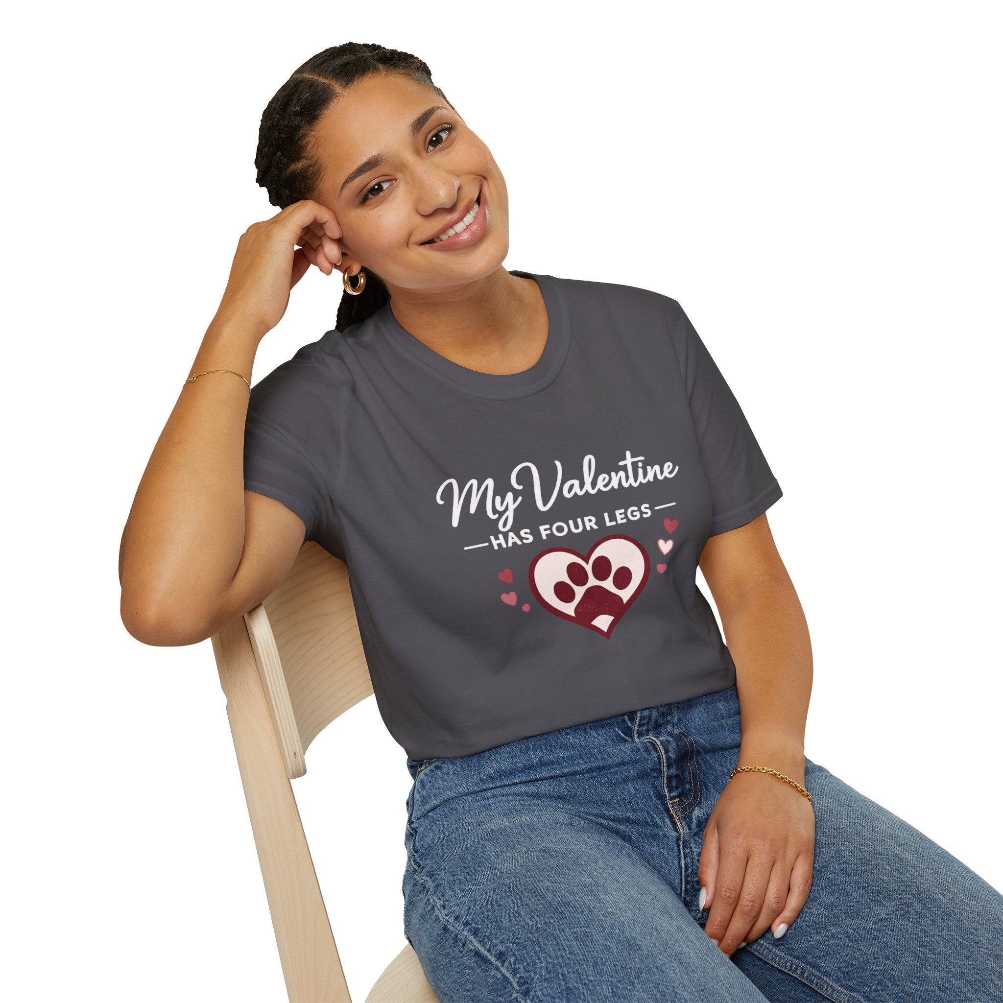 Copy of Unisex Softstyle My valentine has four leg T-Shirt