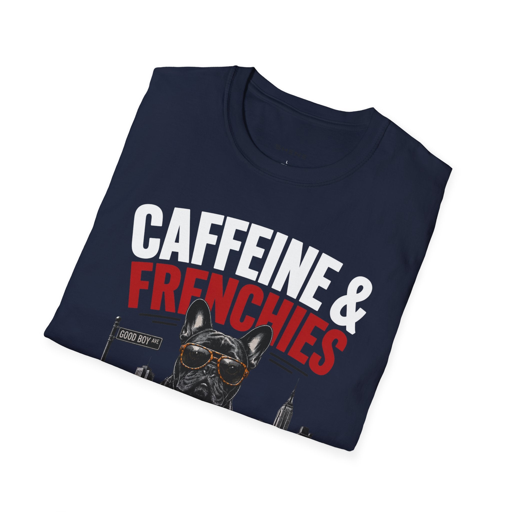 Unisex Softstyle French Bulldog Caffeine Fuel T-Shirt