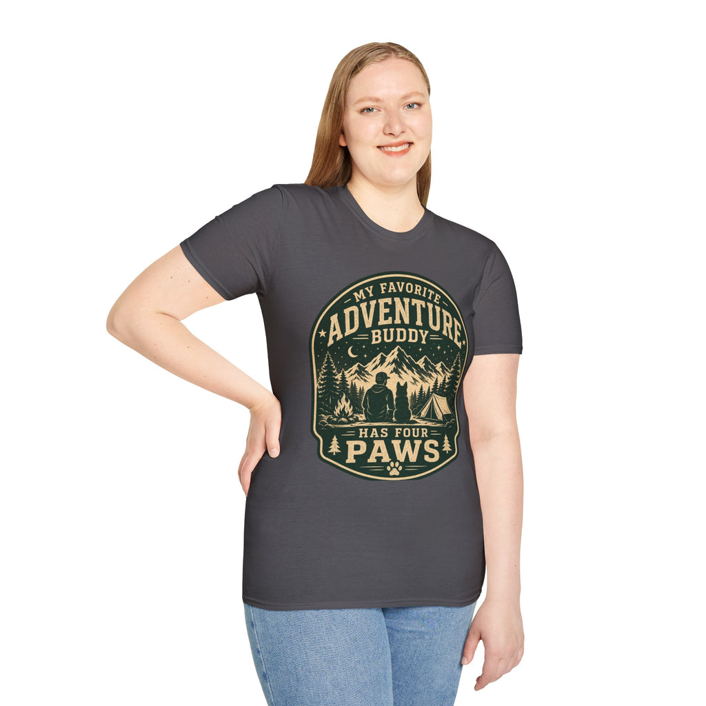 Copy of Unisex Softstyle My Favorite Adventure Has Paws T-Shirt
