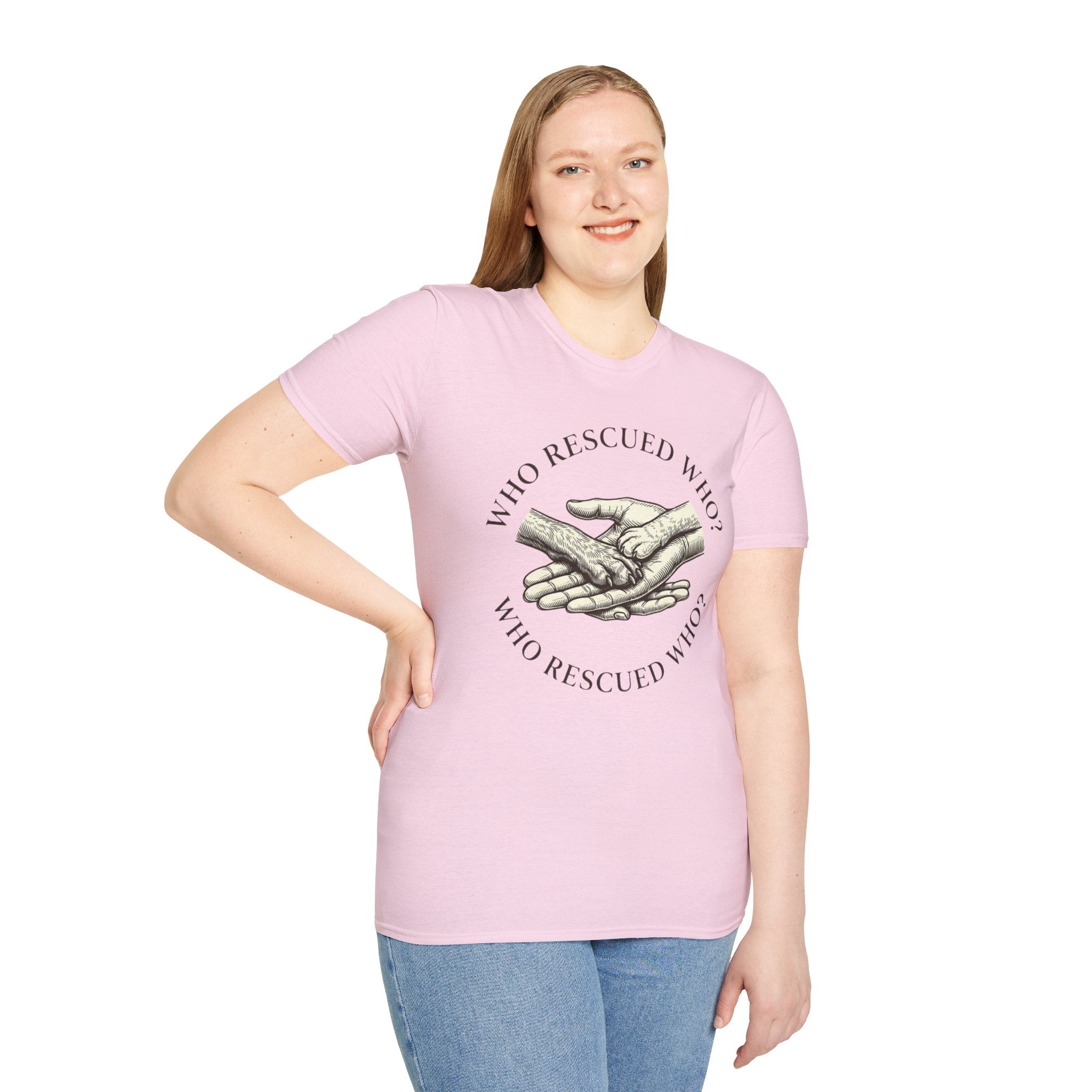 Copy of Copy of Unisex Softstyle Who Rescued Who T-Shirt