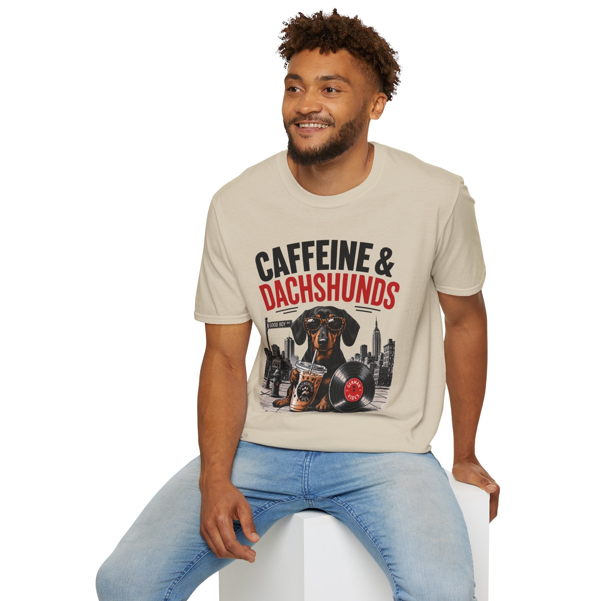 Unisex Softstyle Dachshund Caffeine Fuel T-Shirt