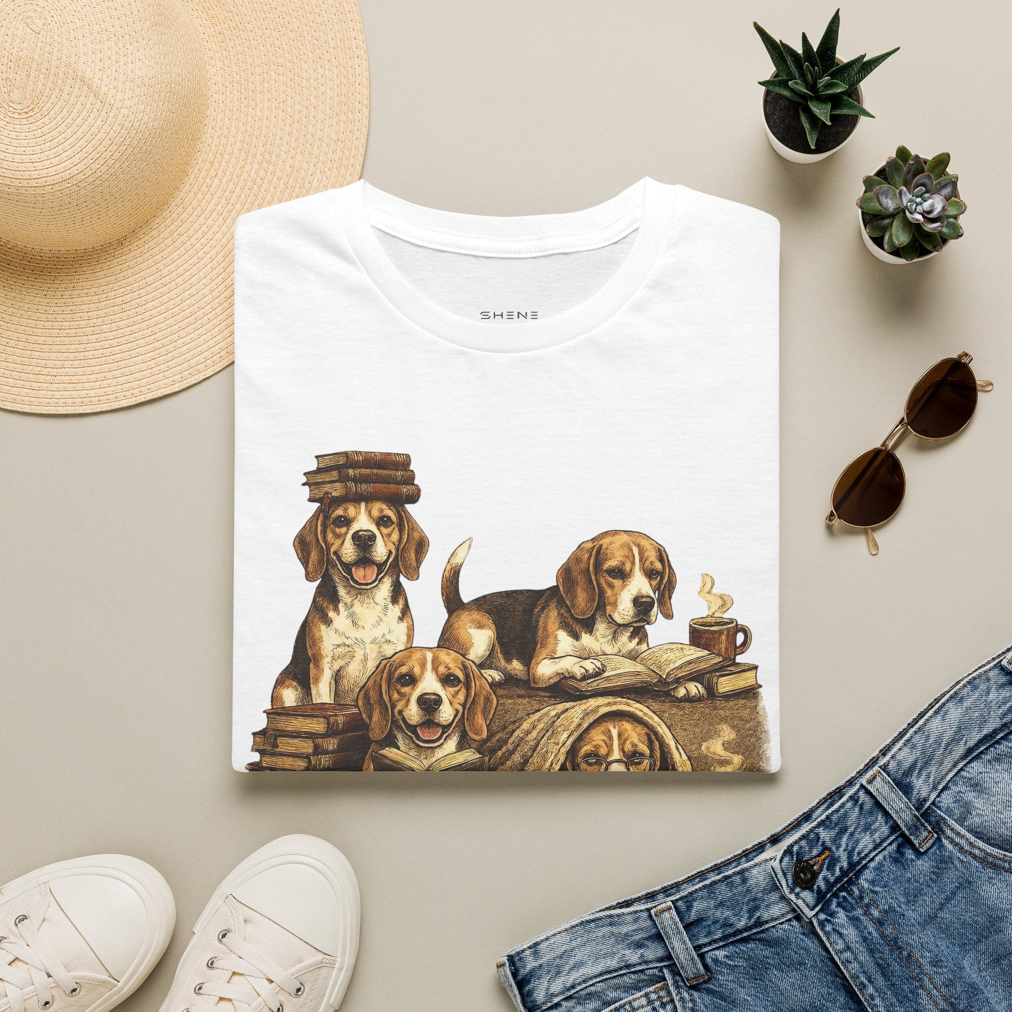 Copy of Copy of Copy of Copy of Unisex Softstyle Beegal Library Four Dog T-Shirt