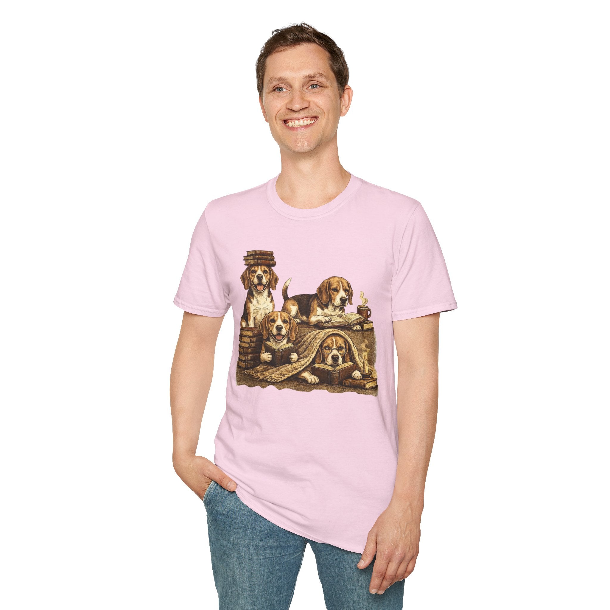Copy of Copy of Copy of Copy of Unisex Softstyle Beegal Library Four Dog T-Shirt