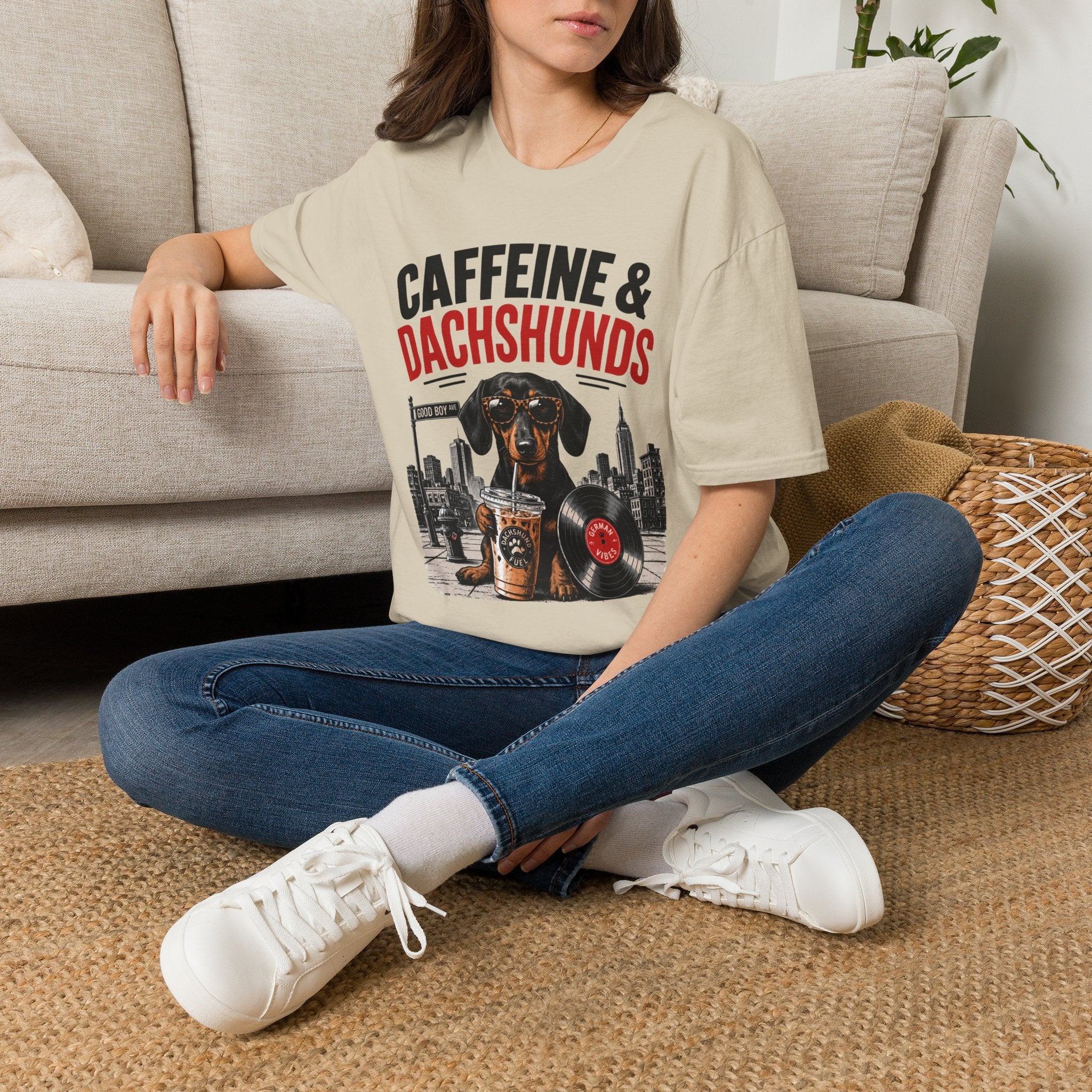 Unisex Softstyle Dachshund Caffeine Fuel T-Shirt