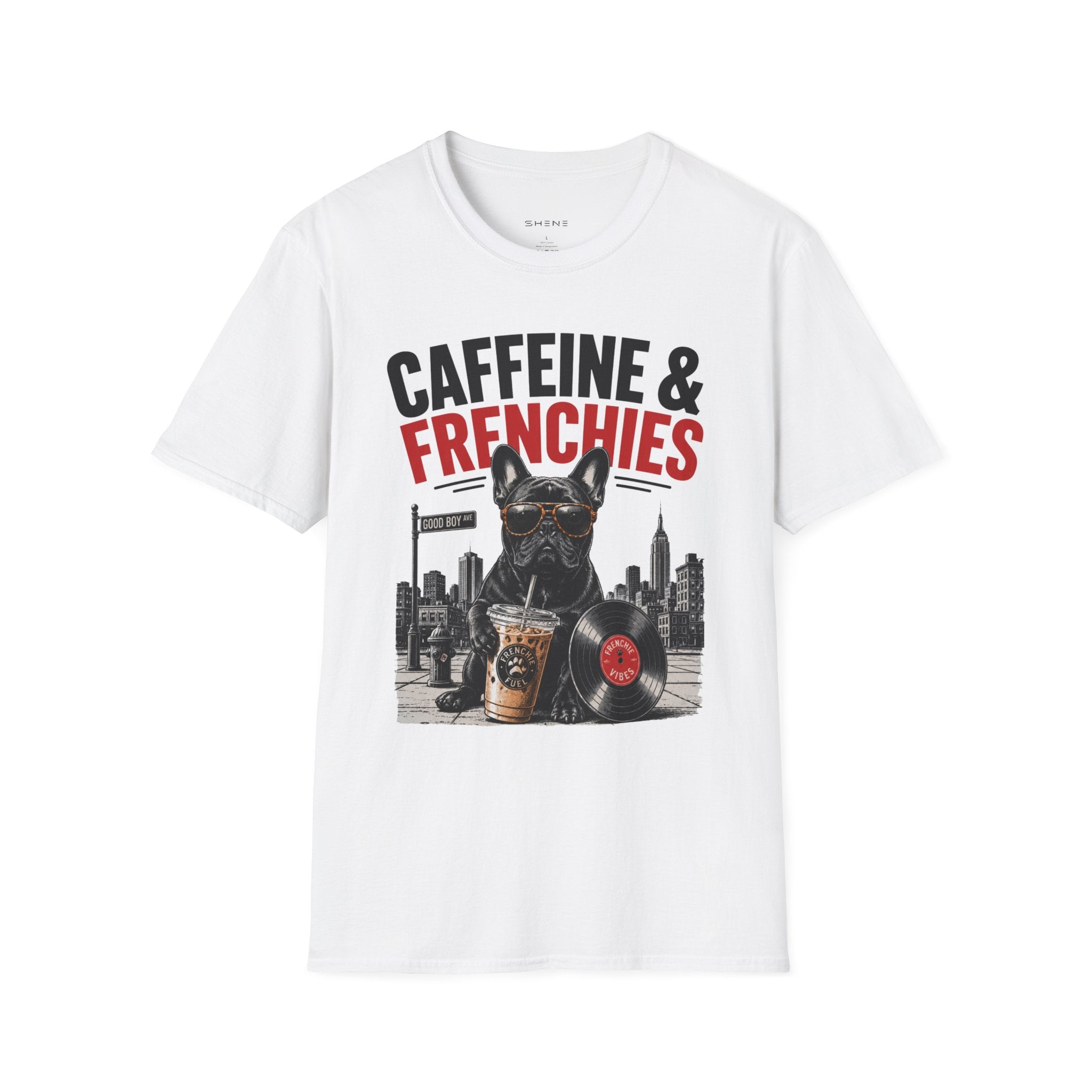 Unisex Softstyle French Bulldog Caffeine Fuel T-Shirt