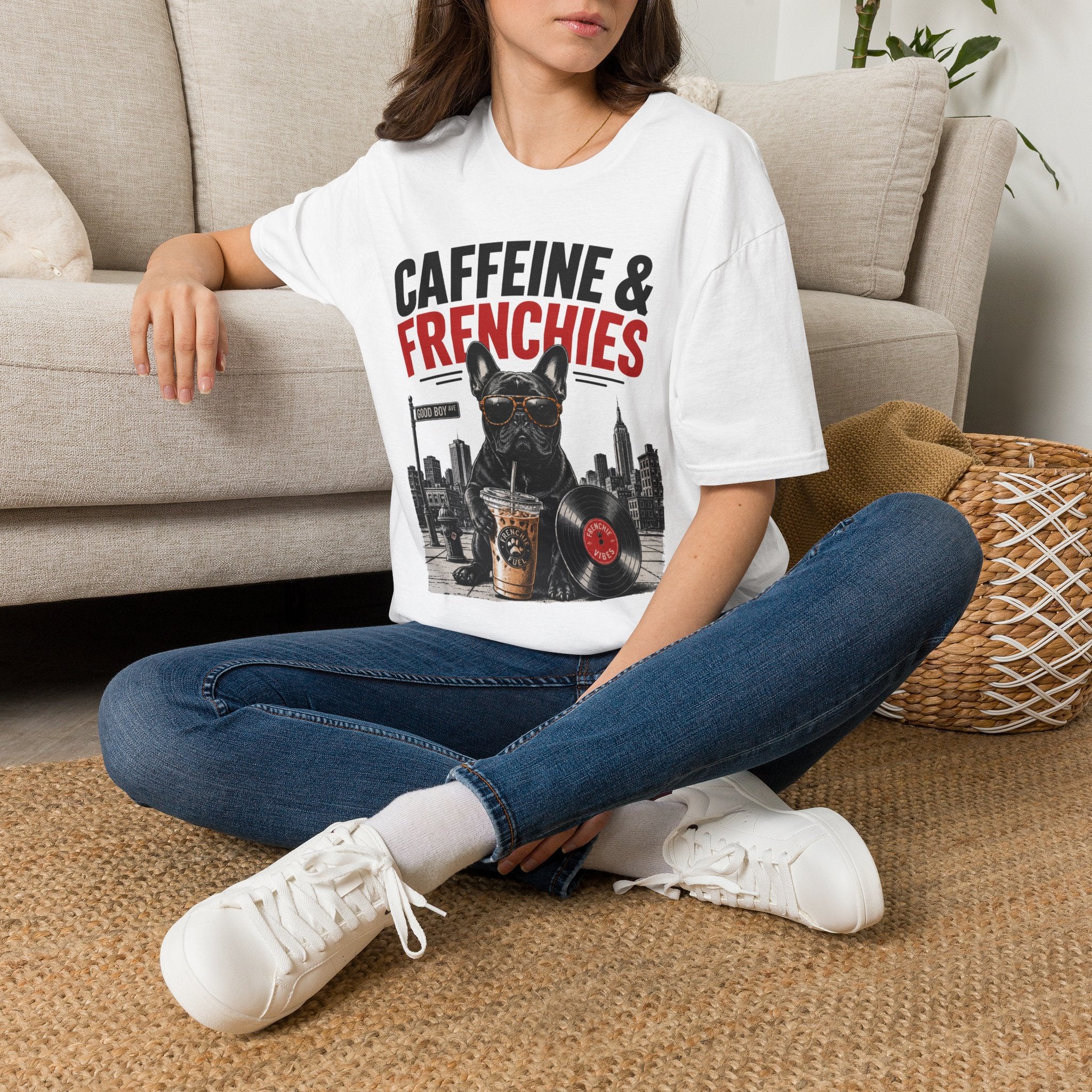 Unisex Softstyle French Bulldog Caffeine Fuel T-Shirt