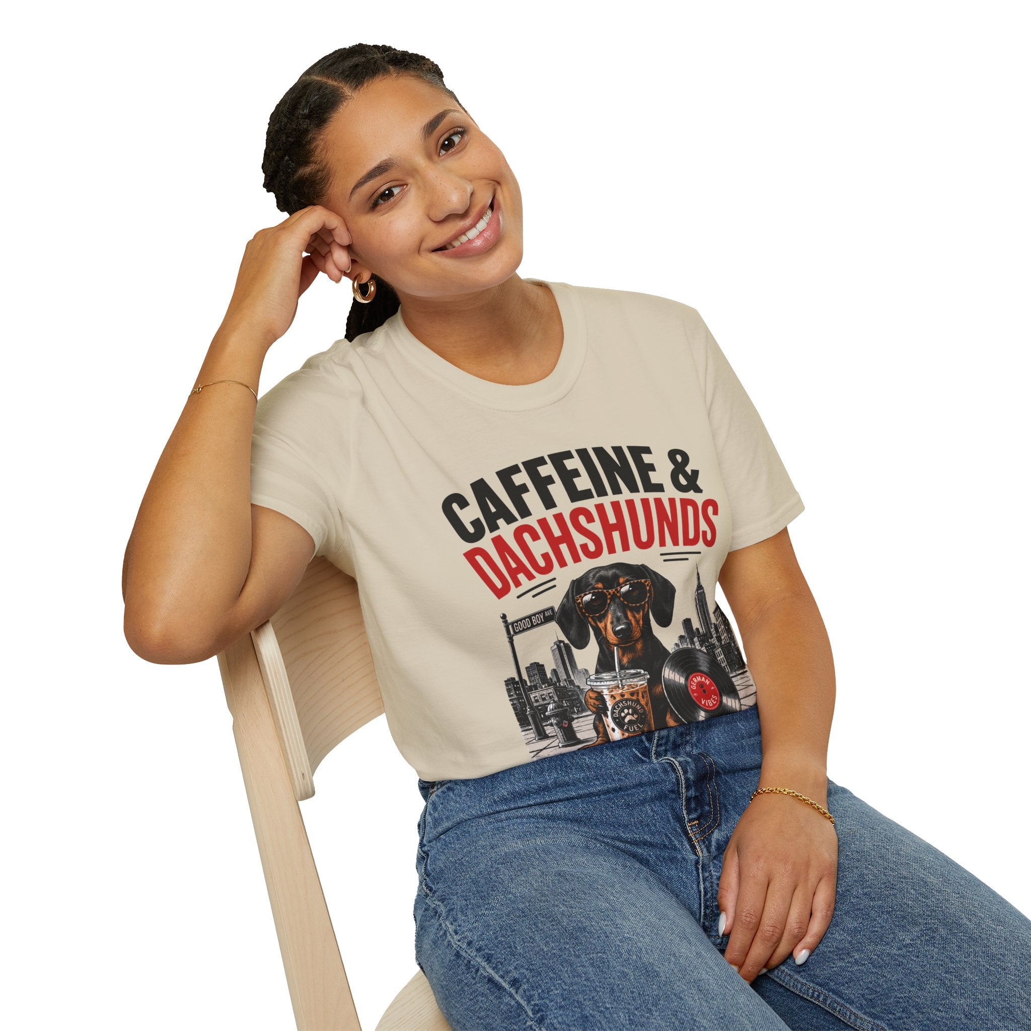 Unisex Softstyle Dachshund Caffeine Fuel T-Shirt