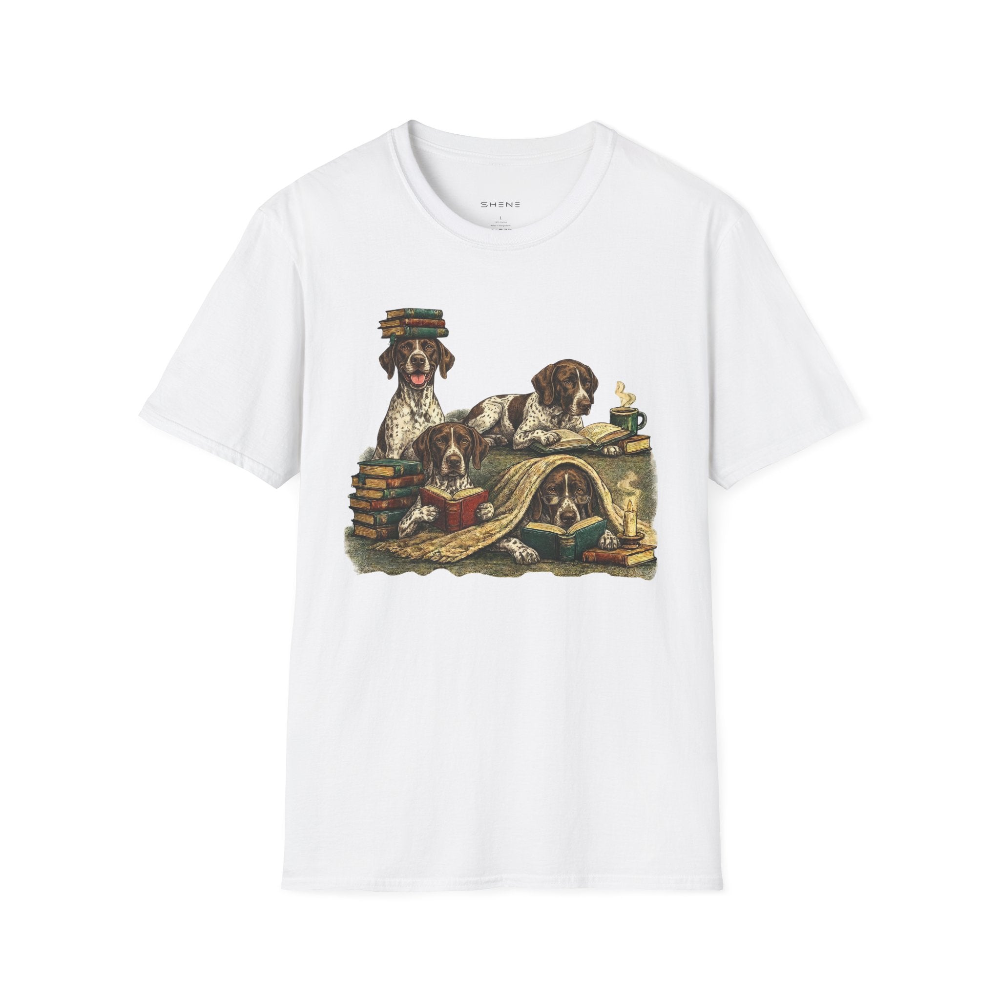 Copy of Copy of Copy of Copy of Unisex Softstyle r Pointer Library Four Dog T-Shirt