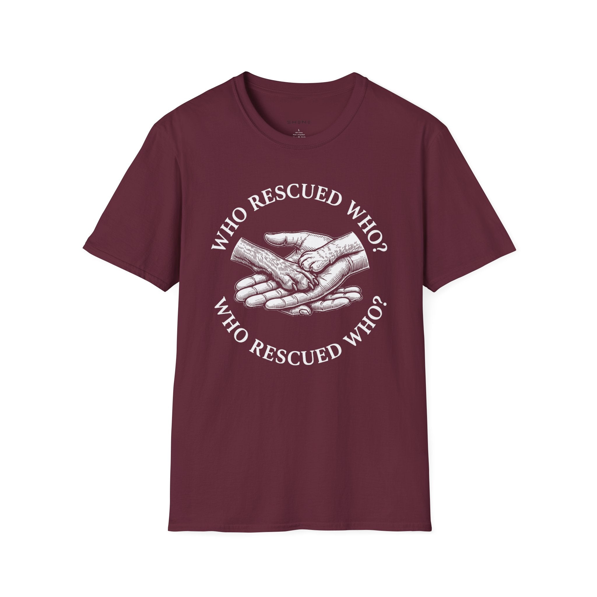 Copy of Copy of Unisex Softstyle Who Rescued Who T-Shirt