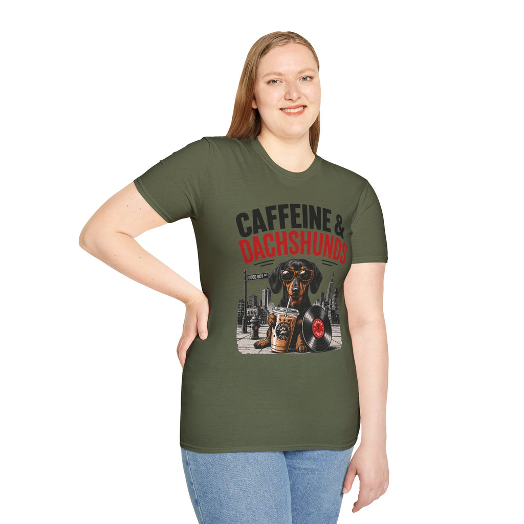 Unisex Softstyle Dachshund Caffeine Fuel T-Shirt