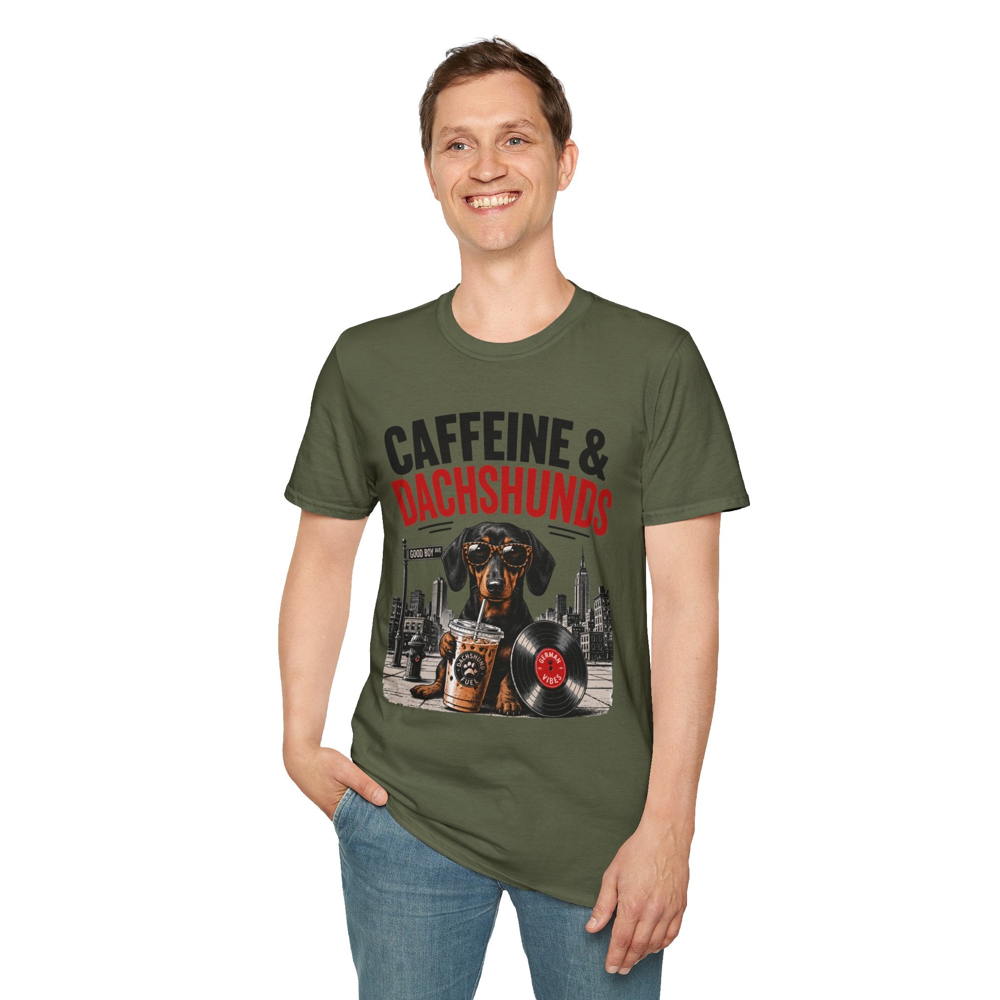 Unisex Softstyle Dachshund Caffeine Fuel T-Shirt