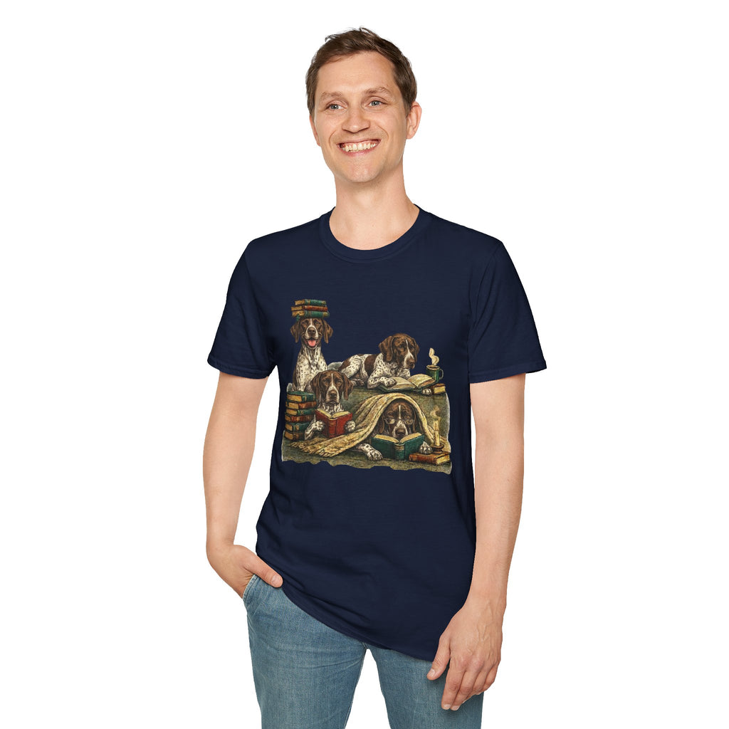 Copy of Copy of Copy of Copy of Unisex Softstyle r Pointer Library Four Dog T-Shirt