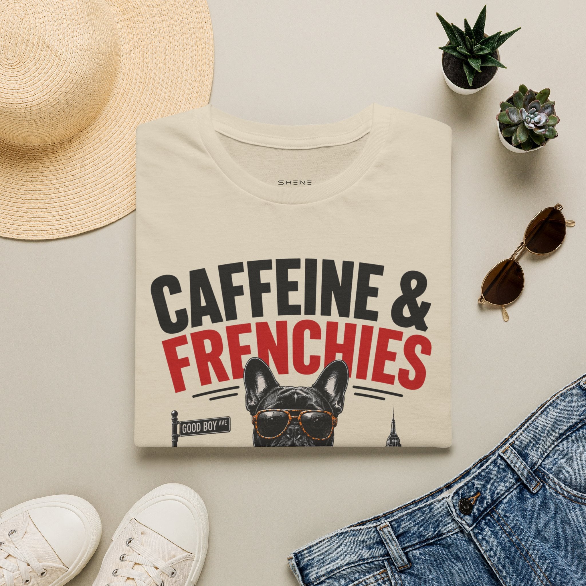 Unisex Softstyle French Bulldog Caffeine Fuel T-Shirt