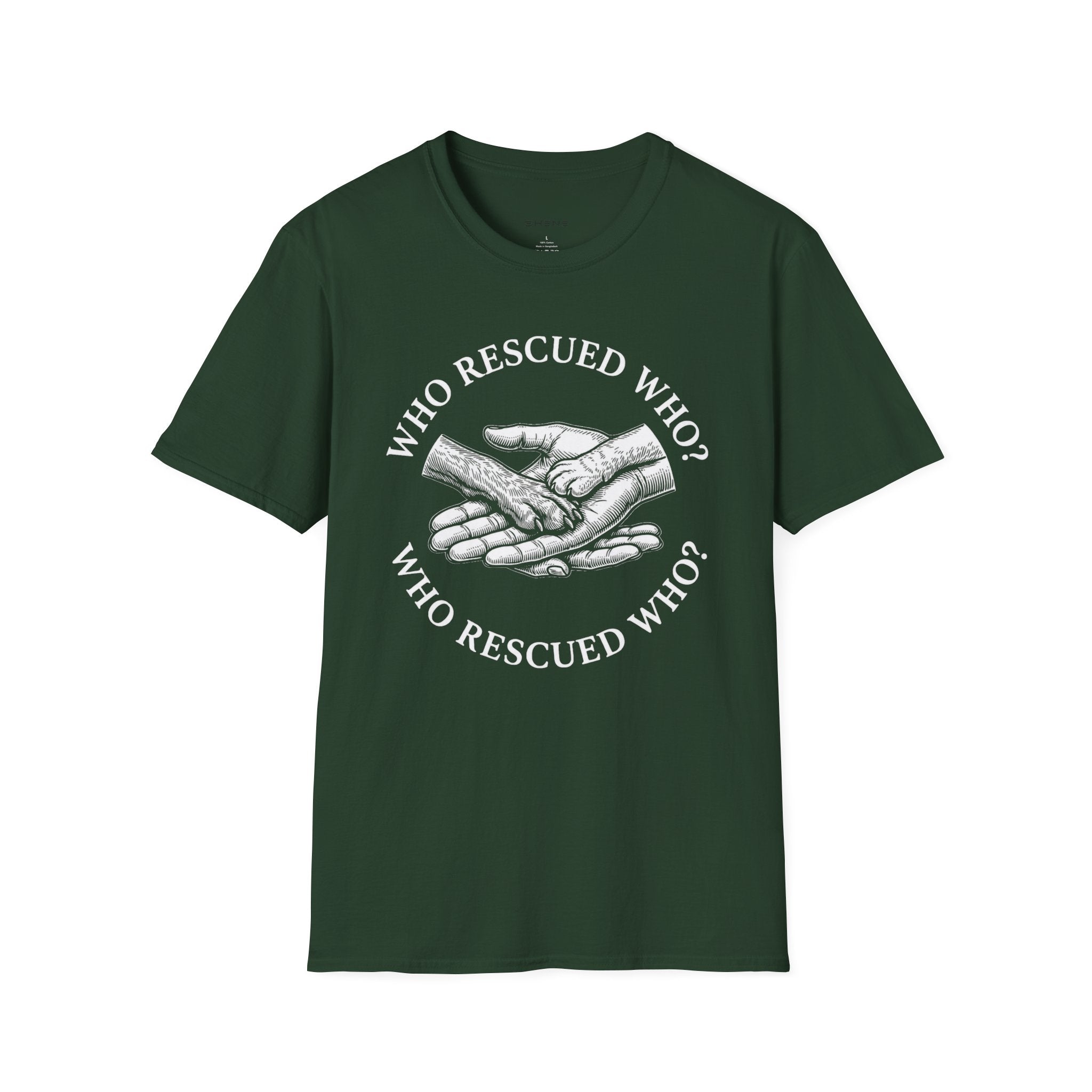 Copy of Copy of Unisex Softstyle Who Rescued Who T-Shirt