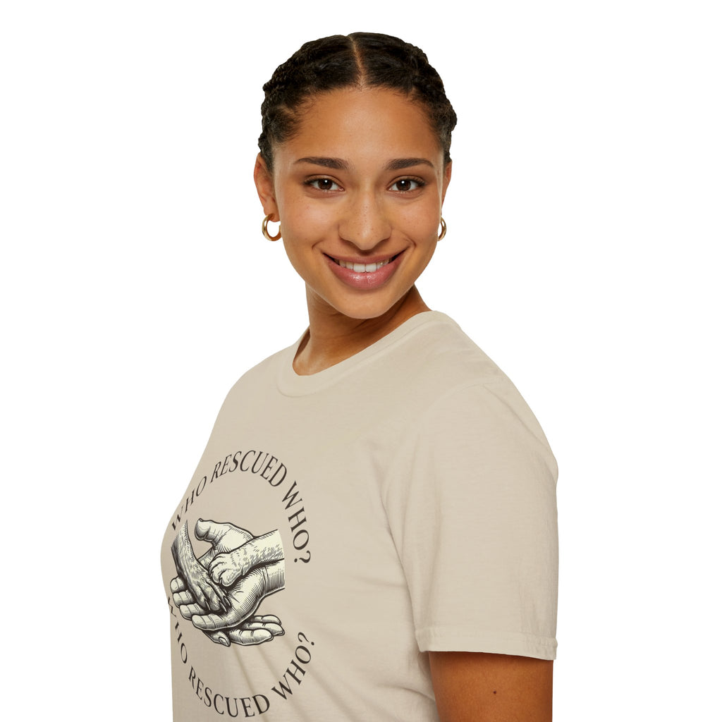 Copy of Copy of Unisex Softstyle Who Rescued Who T-Shirt