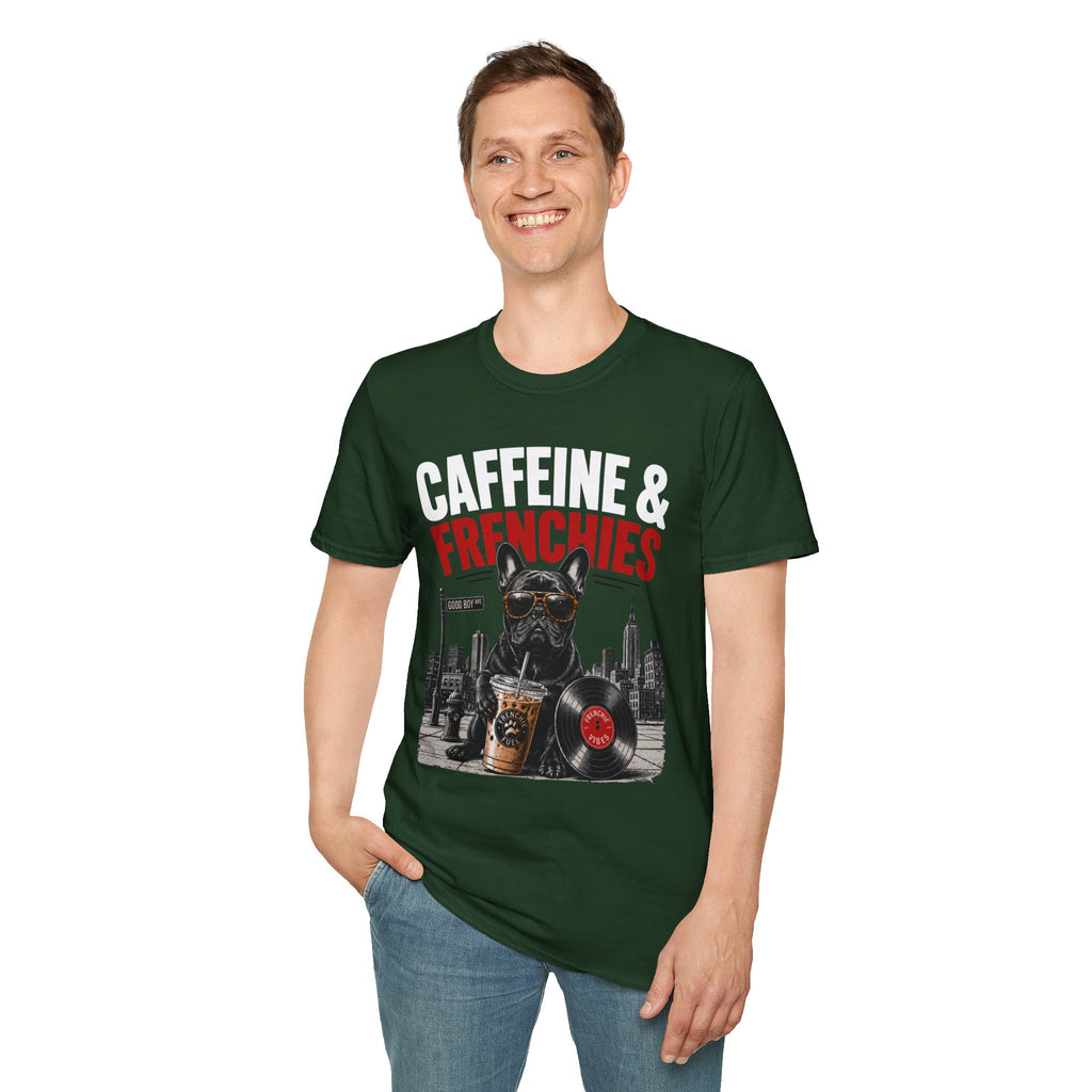 Unisex Softstyle French Bulldog Caffeine Fuel T-Shirt