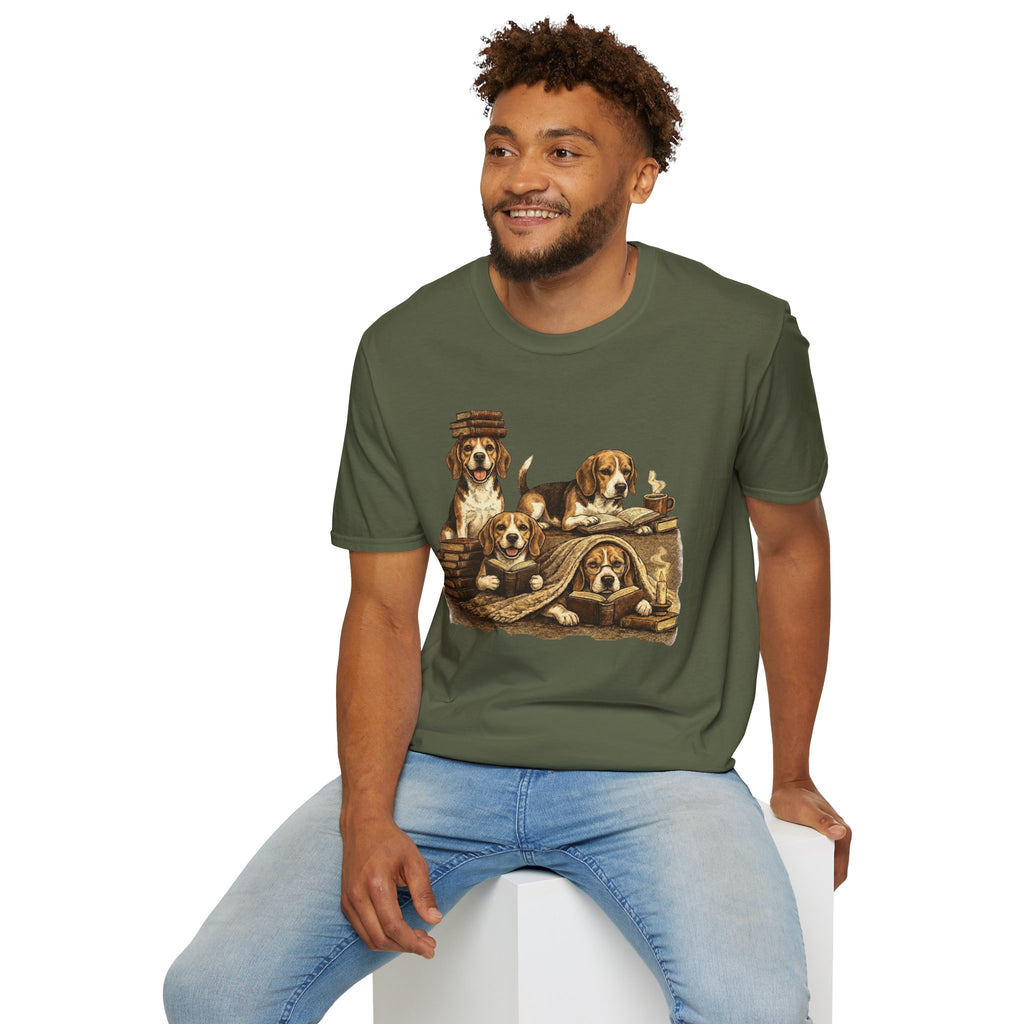 Copy of Copy of Copy of Copy of Unisex Softstyle Beegal Library Four Dog T-Shirt