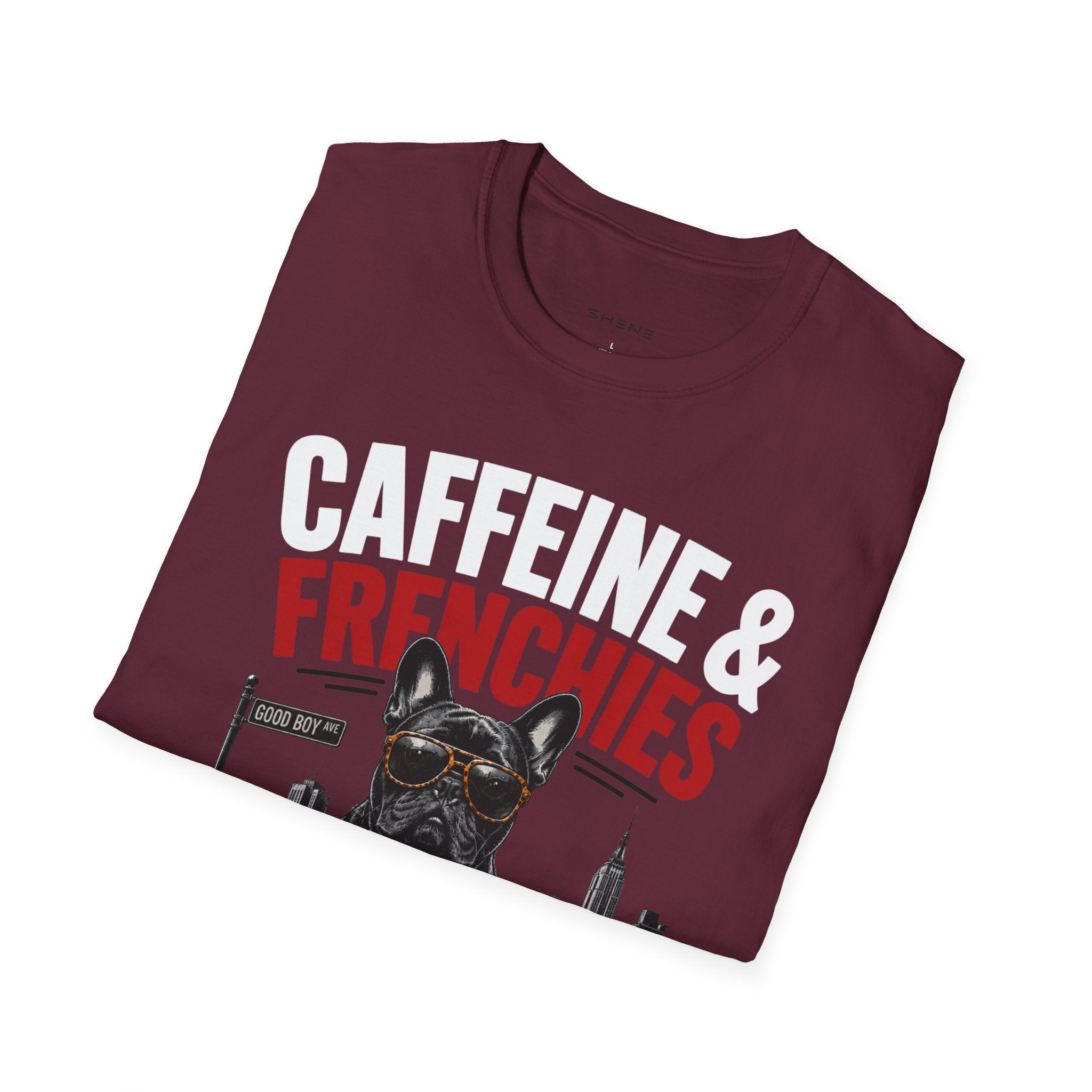 Unisex Softstyle French Bulldog Caffeine Fuel T-Shirt