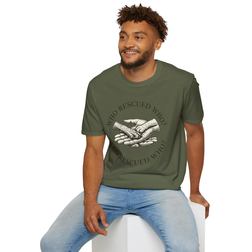 Copy of Copy of Unisex Softstyle Who Rescued Who T-Shirt