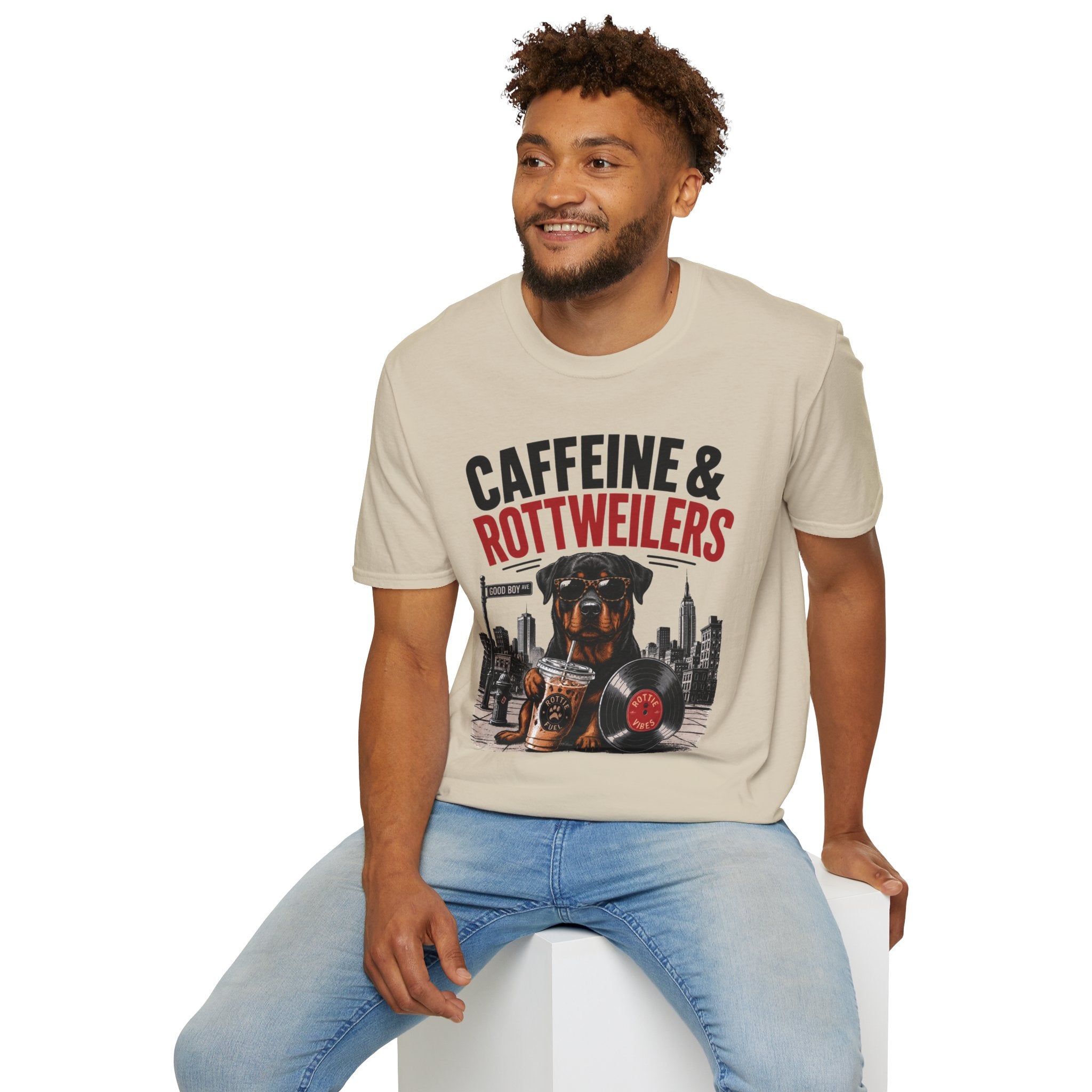 Unisex Softstyle Rottweiler Caffeine Fuel  T-Shirt