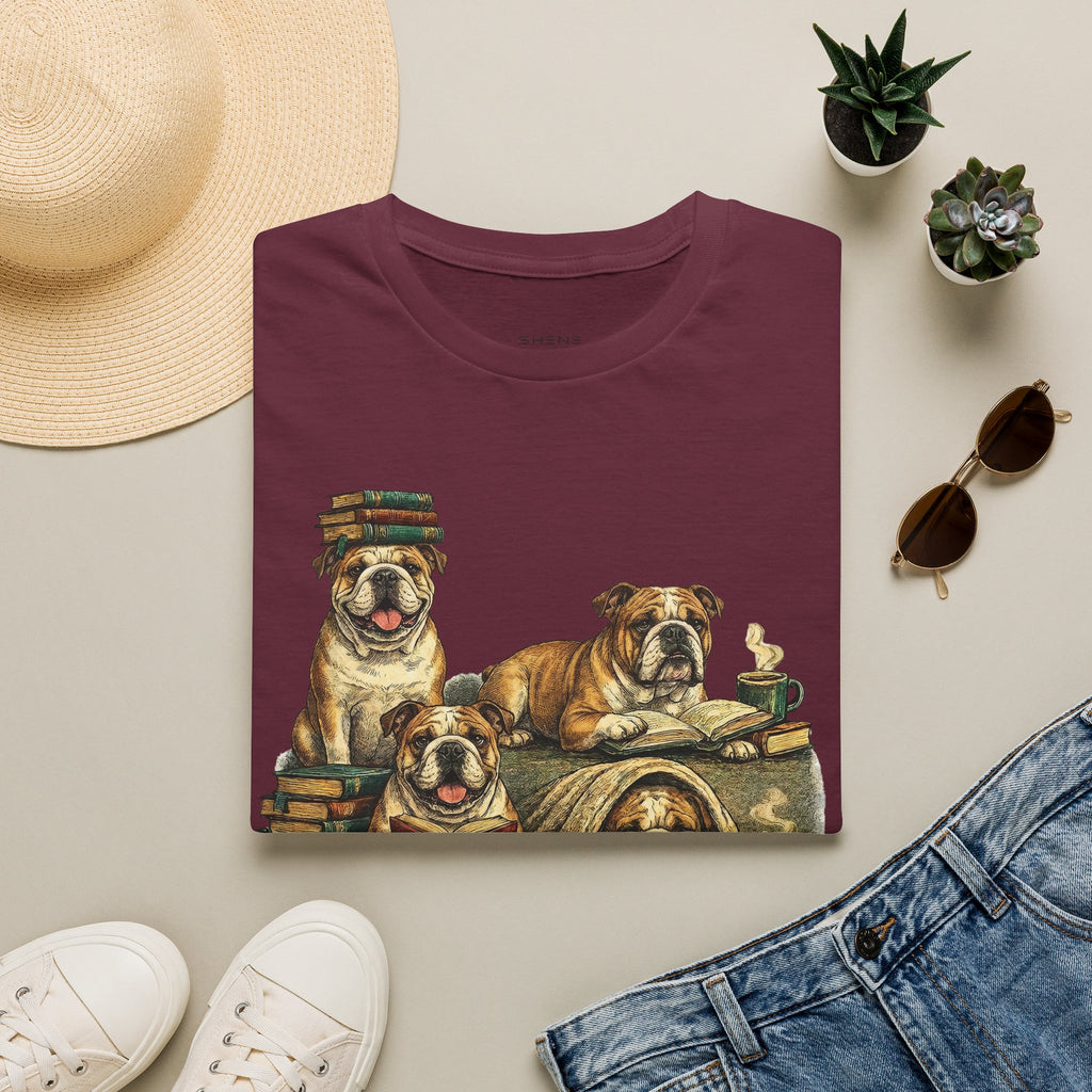 Copy of Copy of Copy of Unisex Softstyle Frenchi Library Four Dog T-Shirt