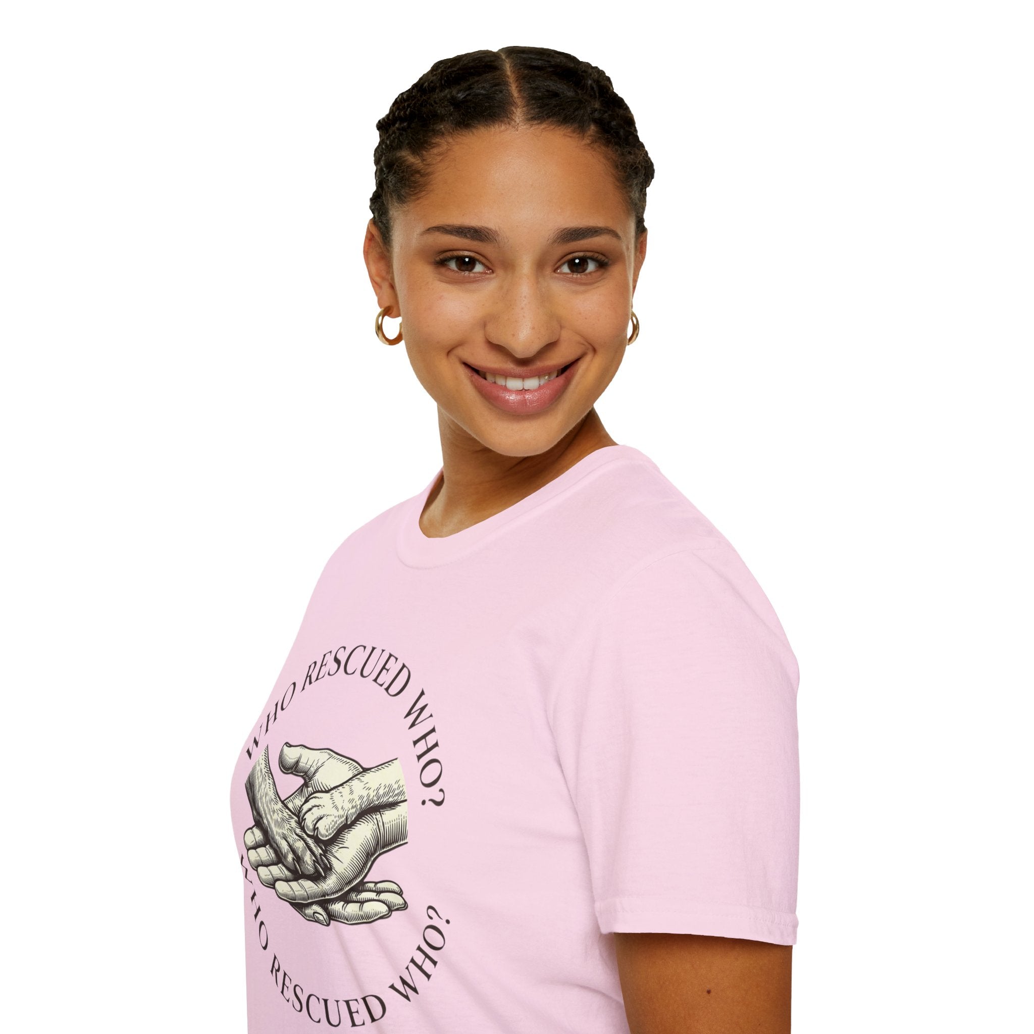 Copy of Copy of Unisex Softstyle Who Rescued Who T-Shirt