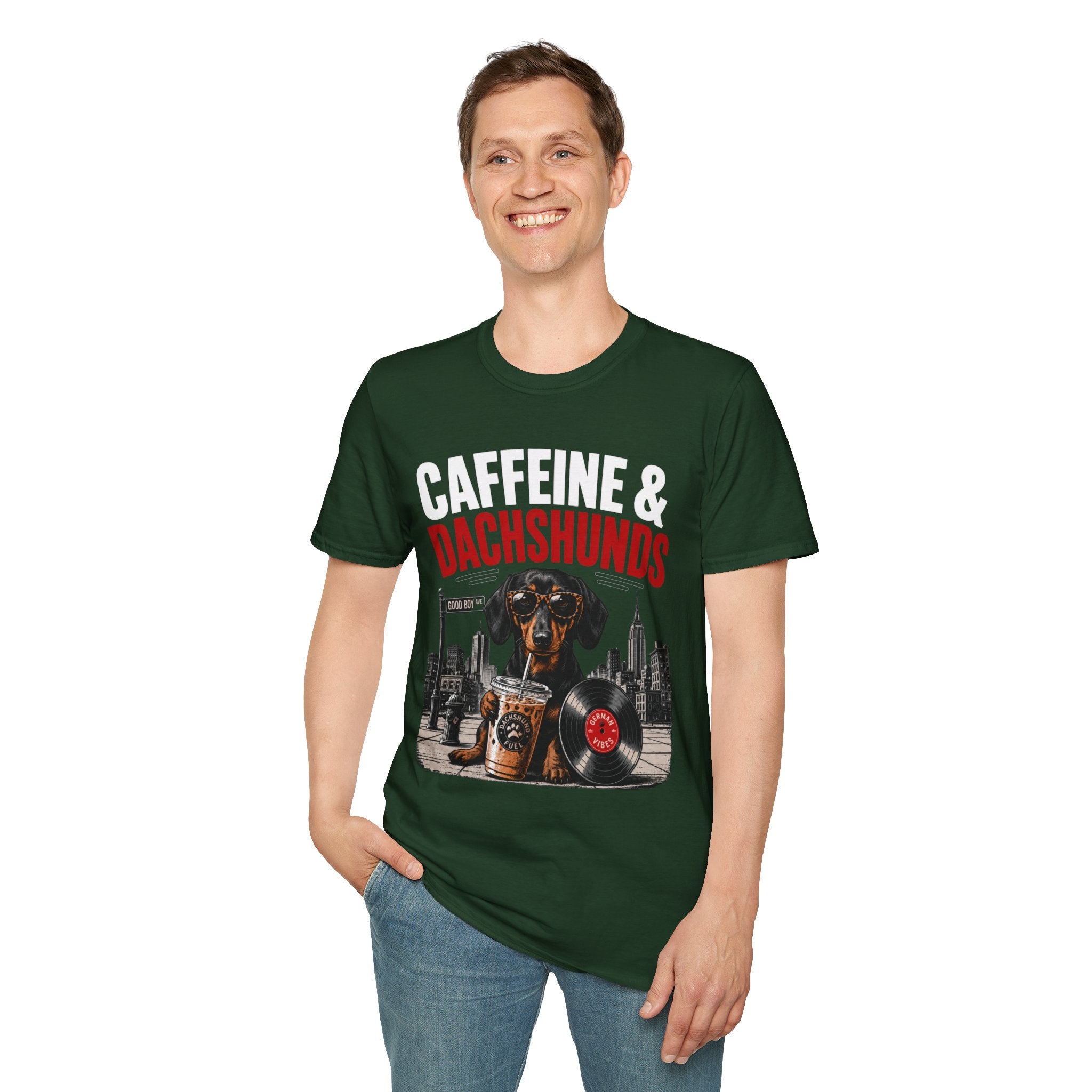 Unisex Softstyle Dachshund Caffeine Fuel T-Shirt