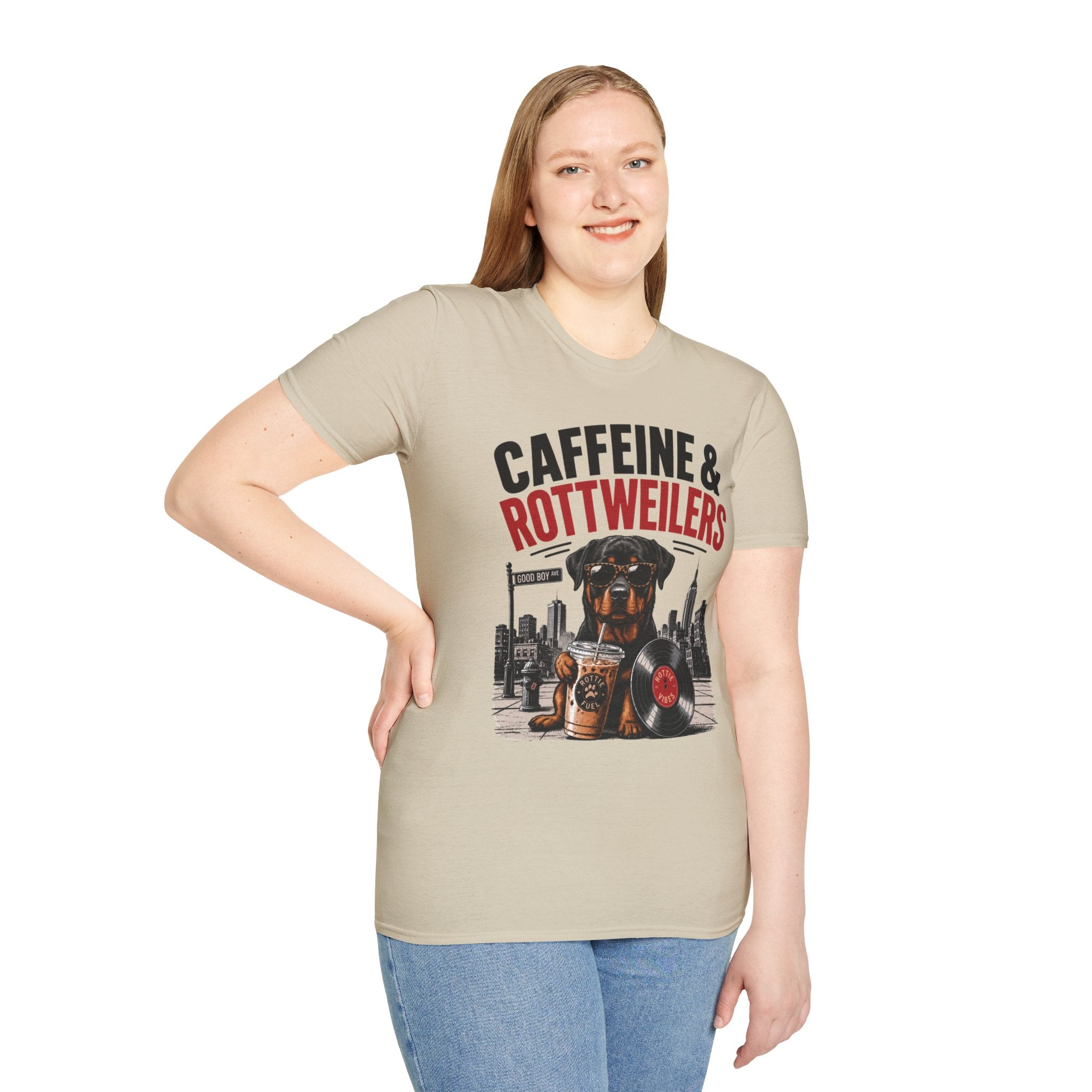 Unisex Softstyle Rottweiler Caffeine Fuel  T-Shirt