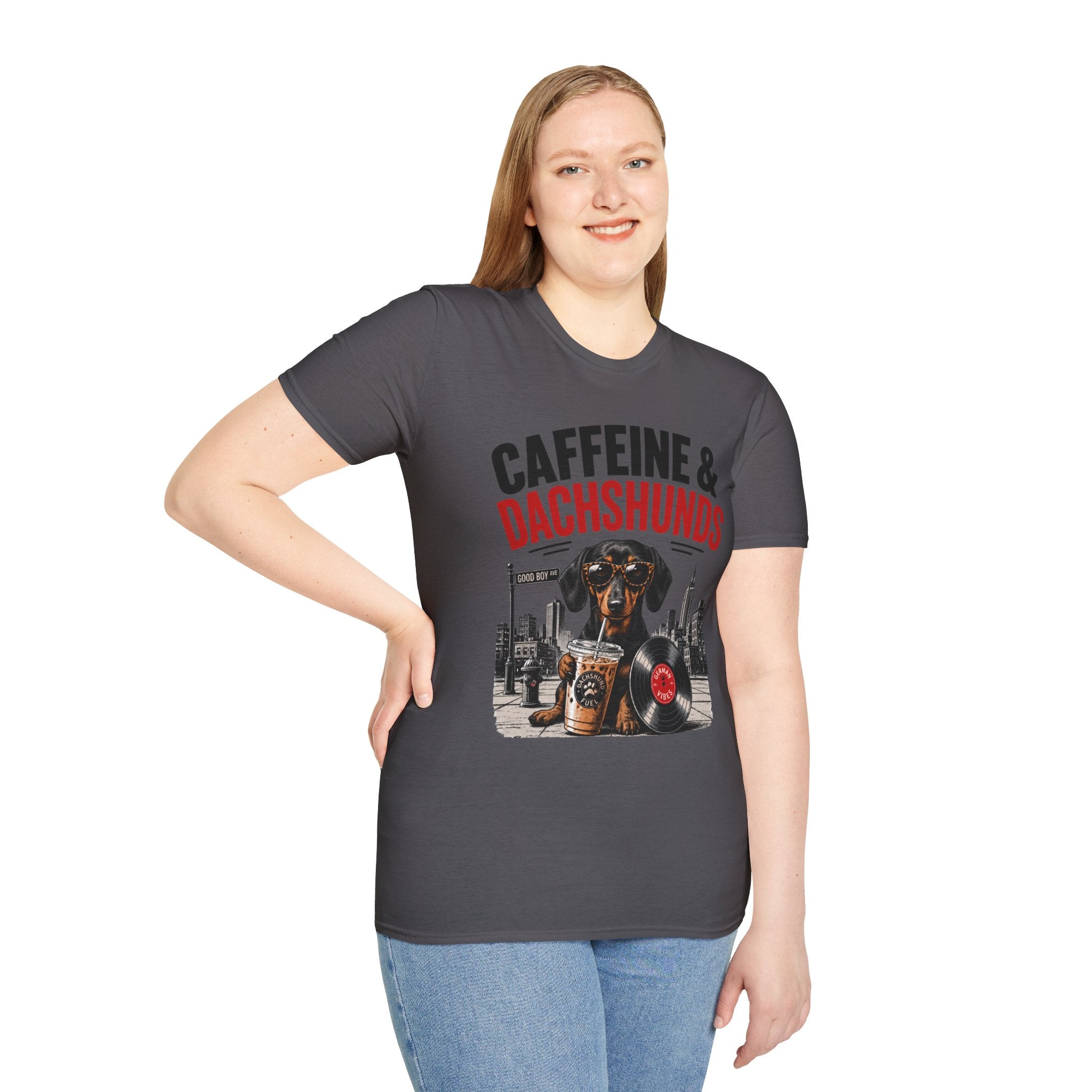 Unisex Softstyle Dachshund Caffeine Fuel T-Shirt